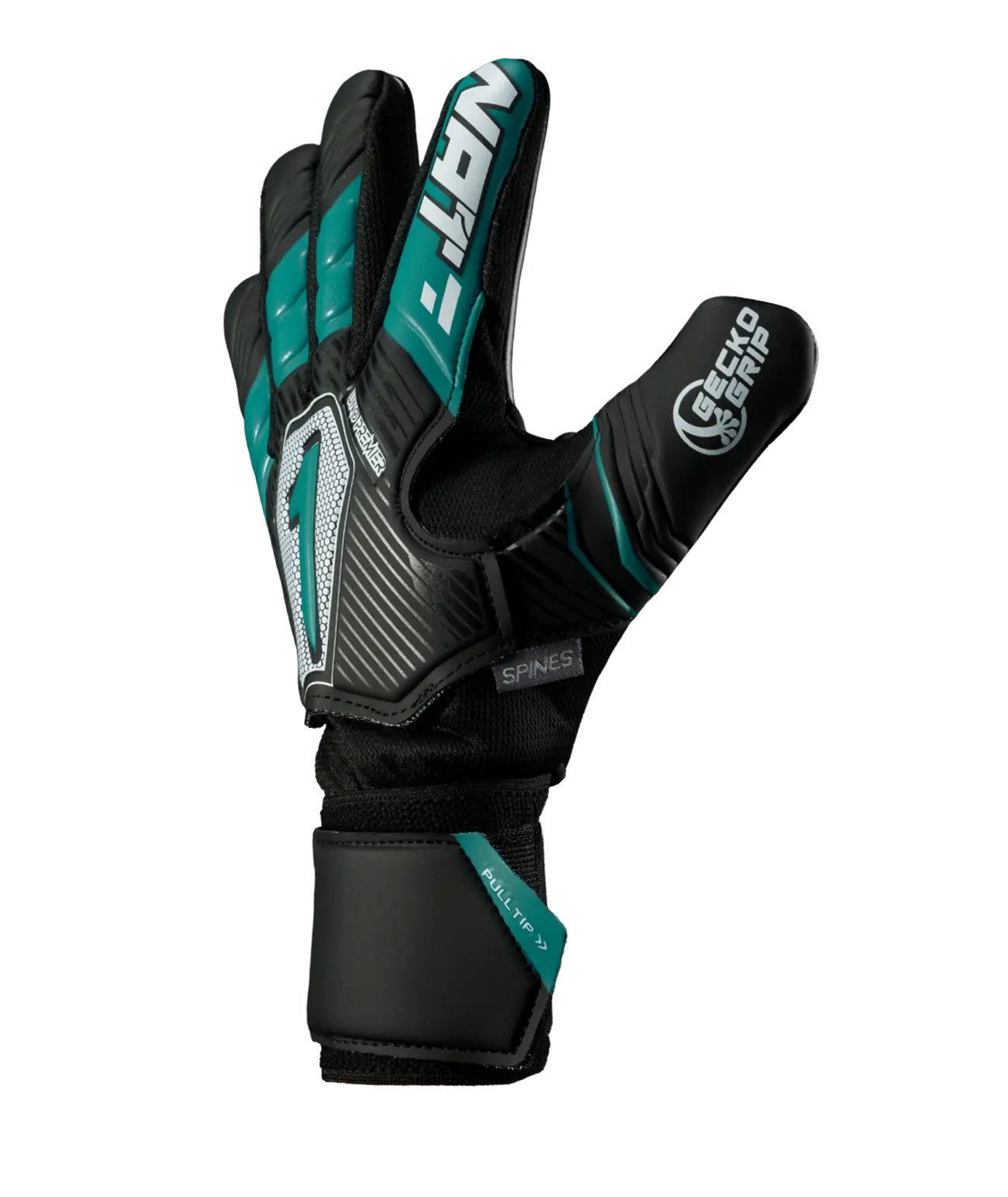 Guantes de Portero Rinat Uno Premier Training Spine Negro/ Verde Aqua