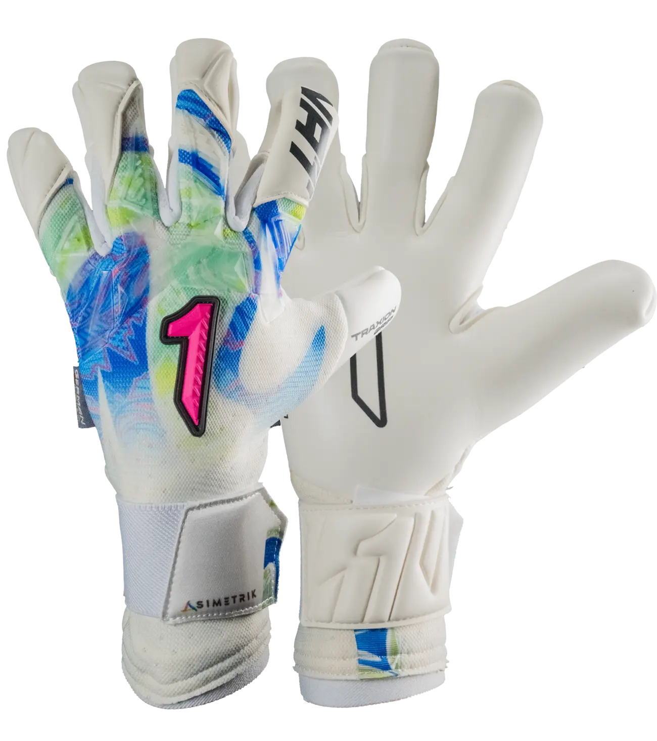 Guantes de Portero Rinat Asimetrik Aero PRO    Azul / Verde / Rosa