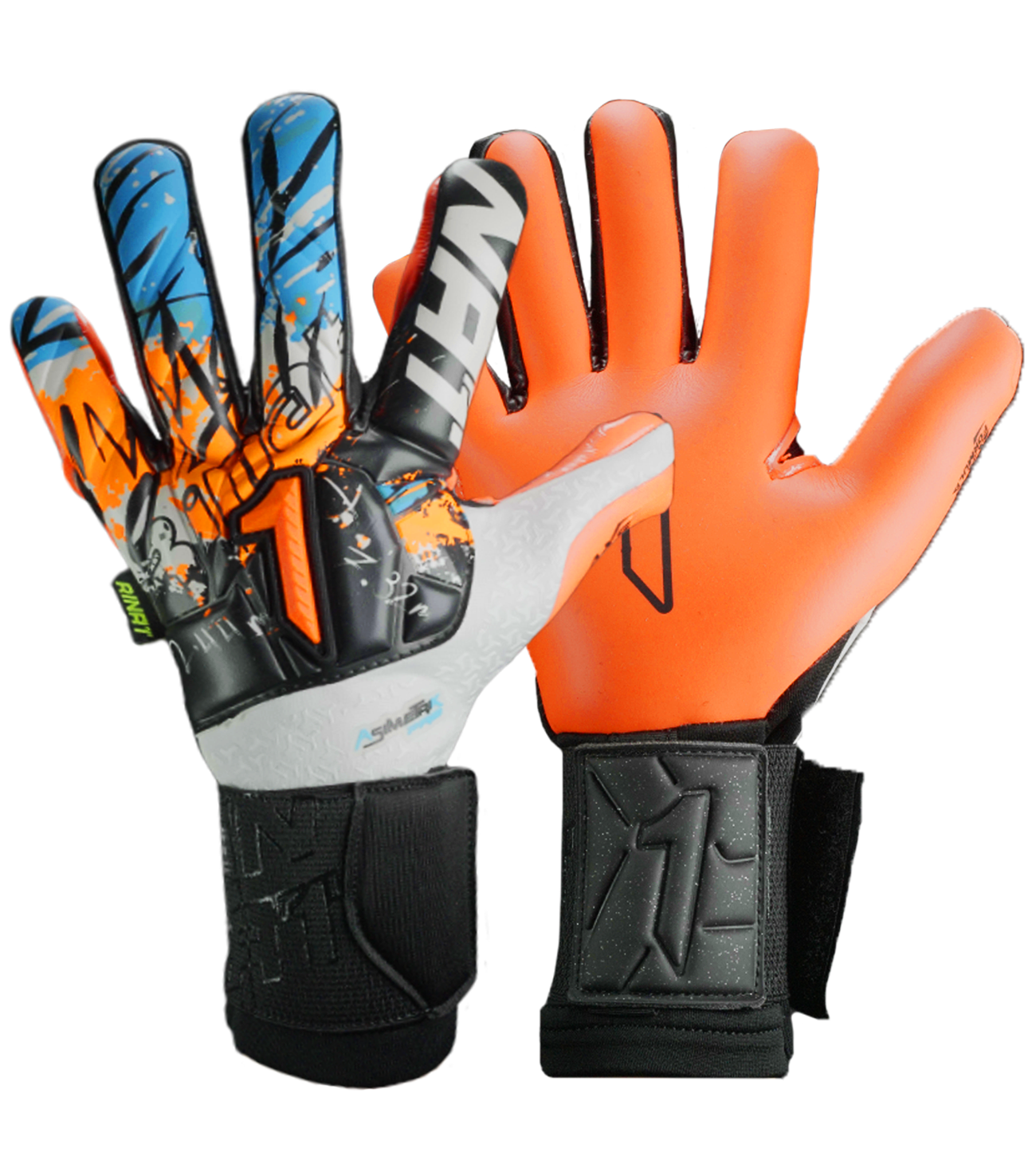 Guantes De Portero Rinat Asimetrik TX  Pro NG Blanco  /Naranja / Azul