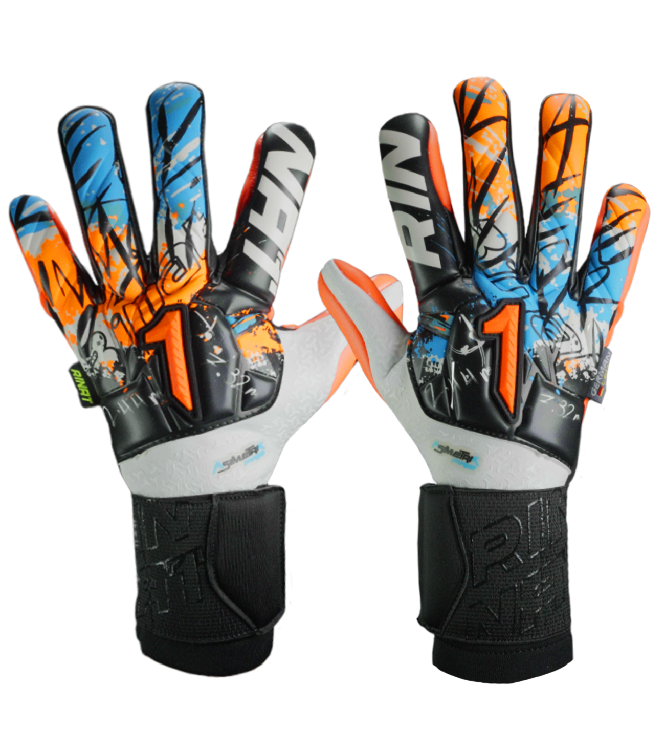Guantes De Portero Rinat Asimetrik TX  Pro NG Blanco  /Naranja / Azul