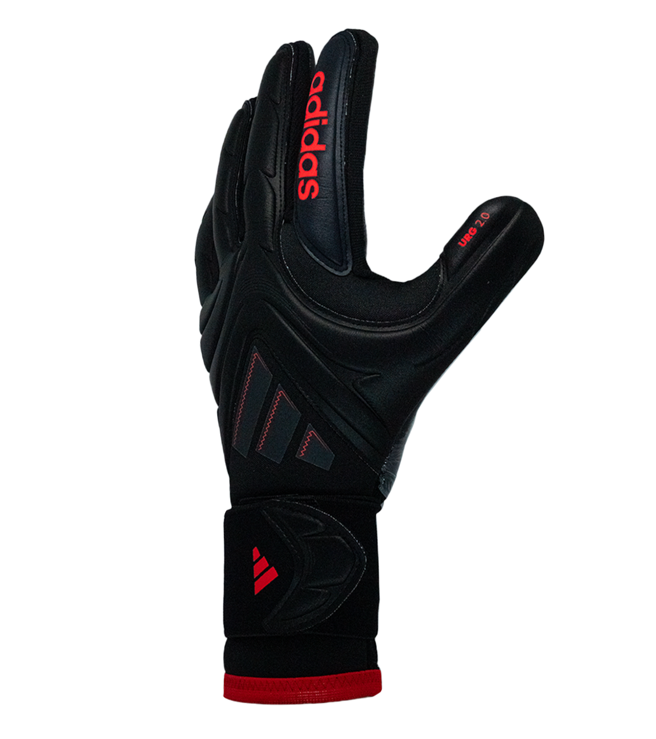 Lucid Red. Palma URG 2.0 con control y durabilidad superior. Disponibles en UnoKeeper, especialistas en guantes de portero de fútbol.