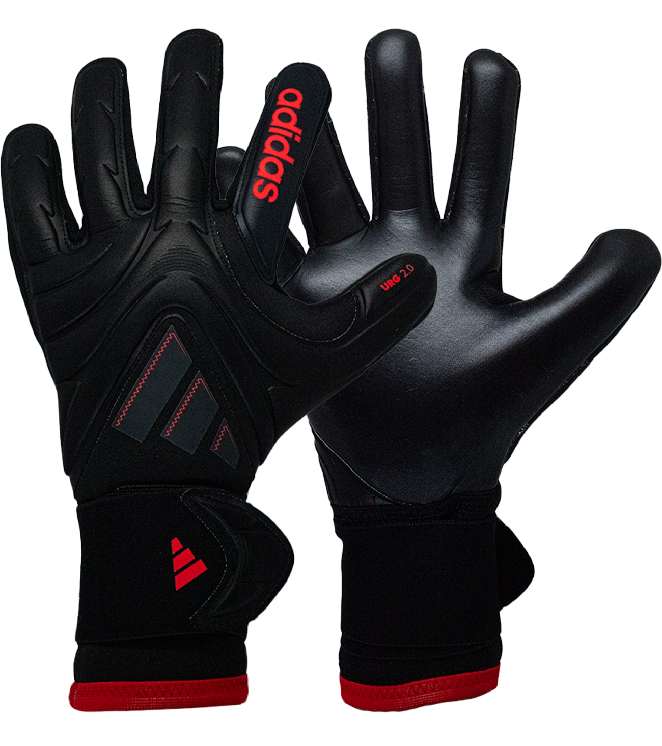 Lucid Red. Palma URG 2.0 con control y durabilidad superior. Disponibles en UnoKeeper, especialistas en guantes de portero de fútbol.