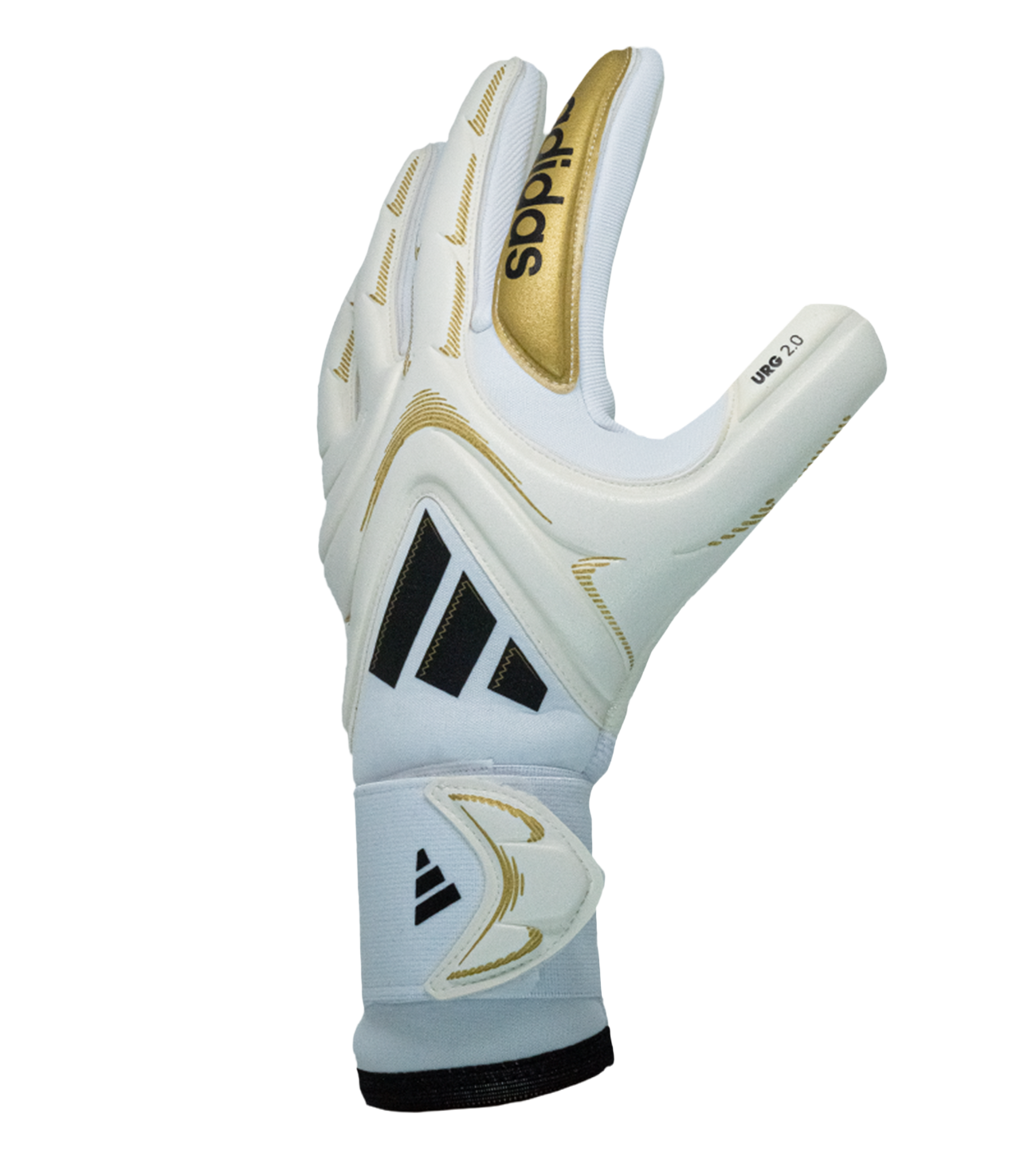 Guantes de portero de fútbol Adidas Copa Pro – látex URG 2.0 de agarre profesional, corte negativo de ajuste ceñido, dorso de látex transpirable y cierre elástico ajustable. Rendimiento y confort de élite. Disponibles en UnoKeeper.