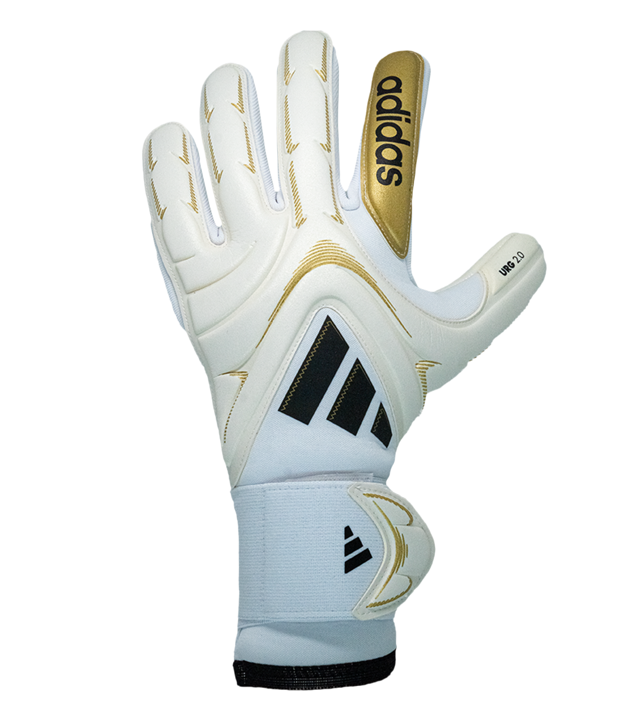 Guantes de portero de fútbol Adidas Copa Pro – látex URG 2.0 de agarre profesional, corte negativo de ajuste ceñido, dorso de látex transpirable y cierre elástico ajustable. Rendimiento y confort de élite. Disponibles en UnoKeeper.