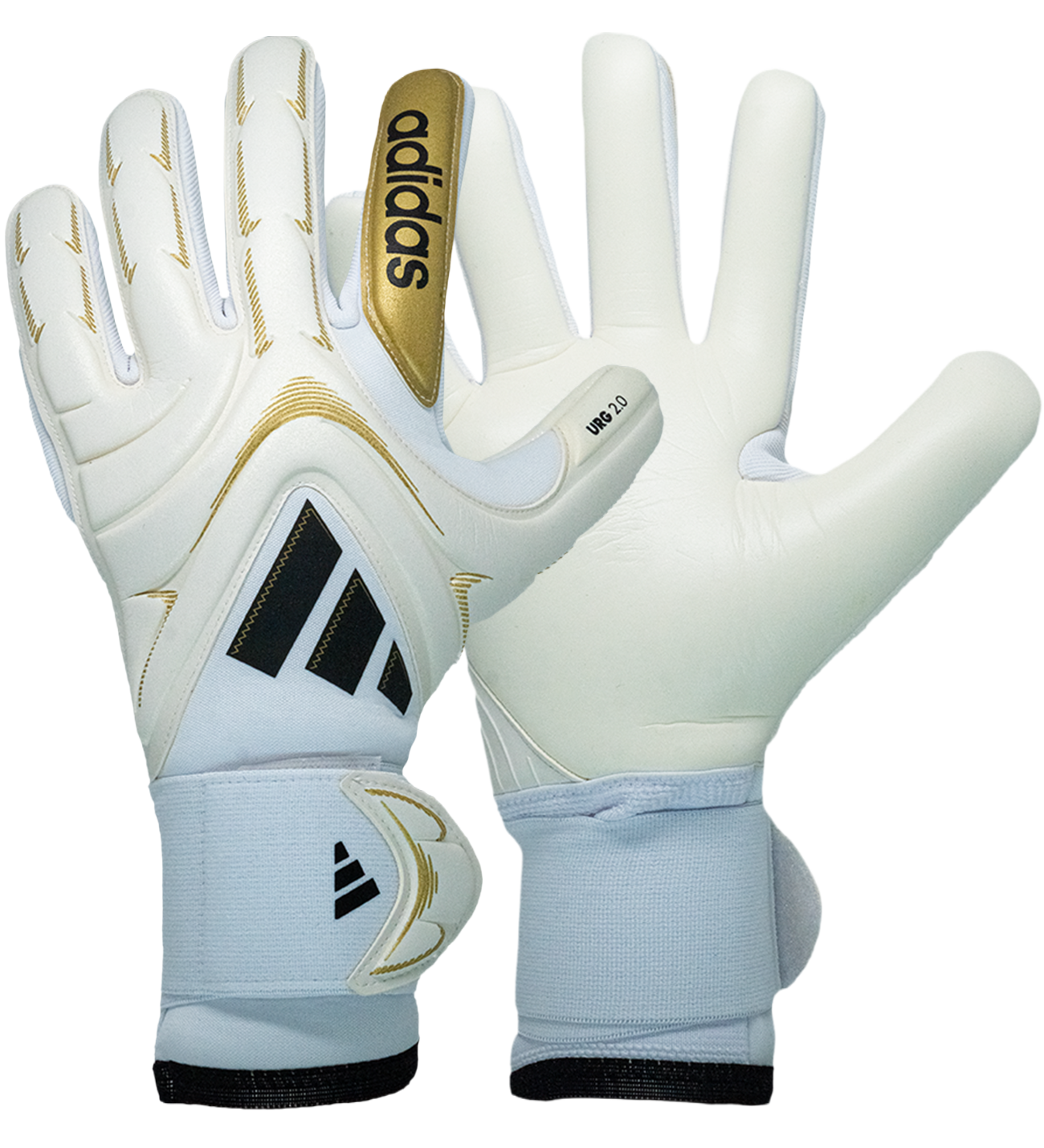 Guantes de portero de fútbol Adidas Copa Pro – látex URG 2.0 de agarre profesional, corte negativo de ajuste ceñido, dorso de látex transpirable y cierre elástico ajustable. Rendimiento y confort de élite. Disponibles en UnoKeeper.