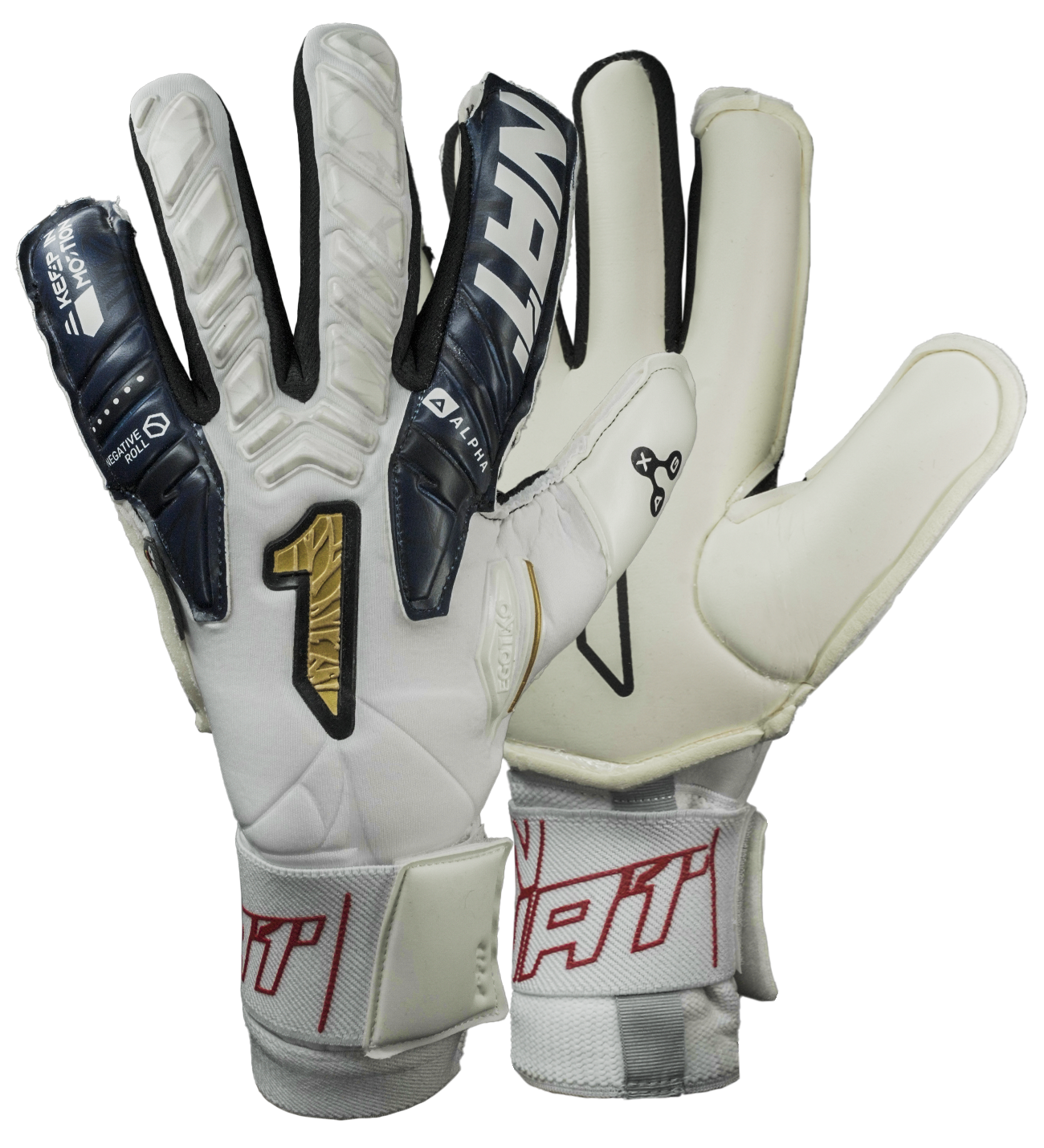 Guantes de portero de futbol Egotiko Vengador Alpha Premium Blanco 0