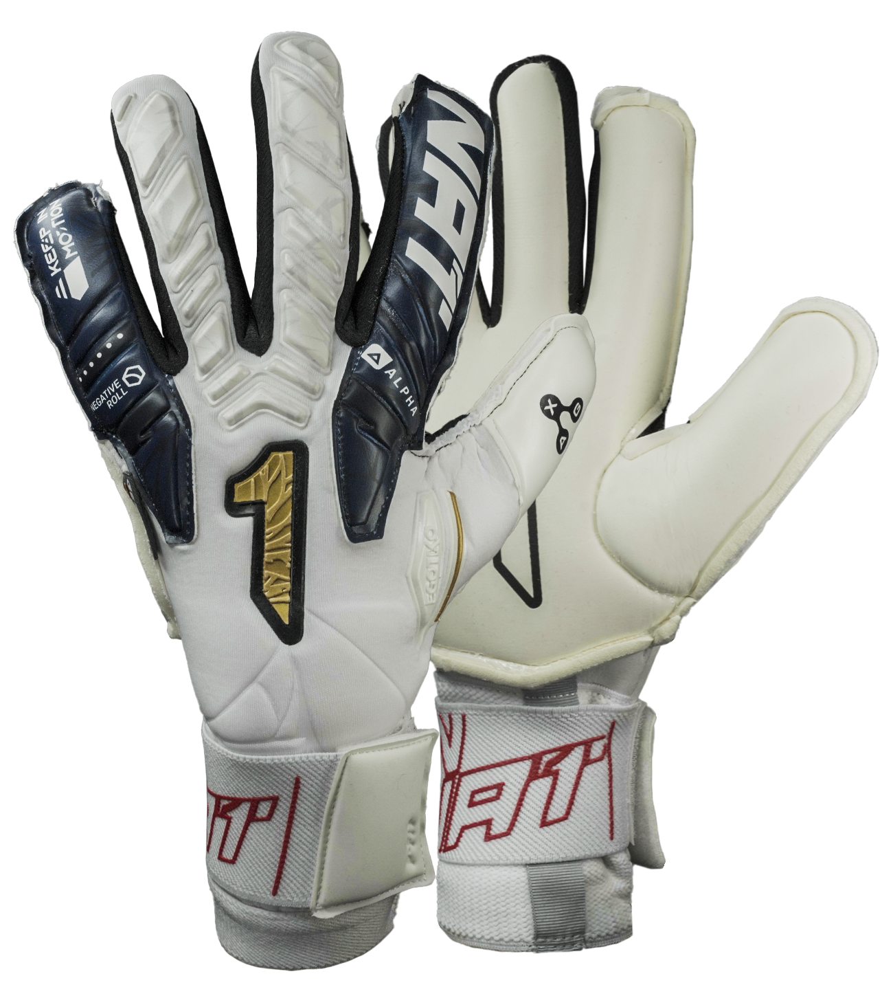 Guantes de portero de futbol Egotiko Vengador Alpha Premium Blanco 0