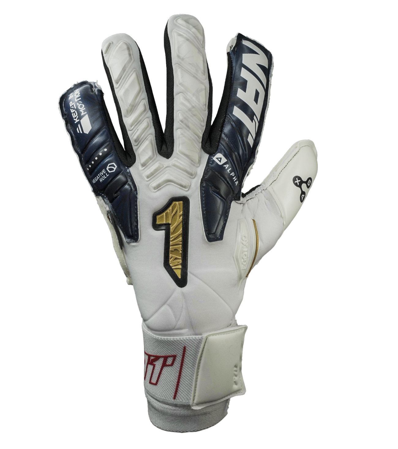 Guantes de portero de futbol Egotiko Vengador Alpha Premium Blanco 2