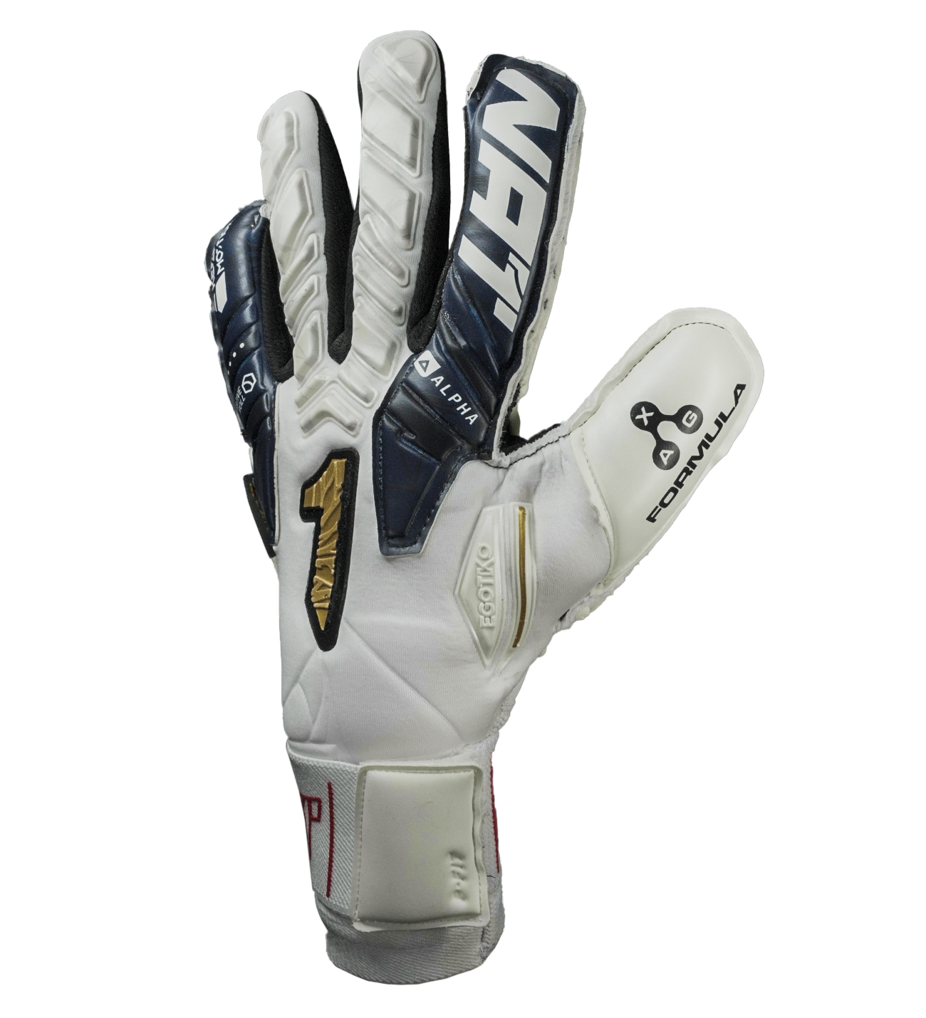 Guantes de portero de futbol Egotiko Vengador Alpha Premium Blanco 1