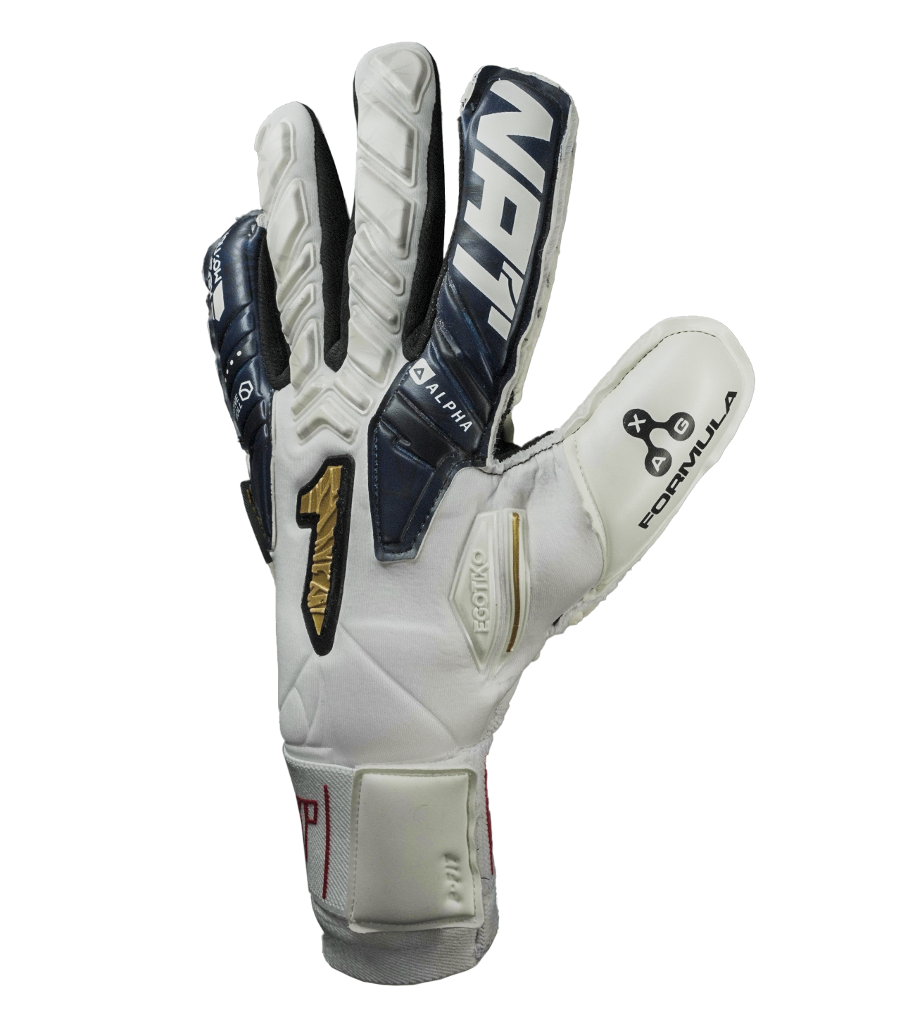 Guantes de portero de futbol Egotiko Vengador Alpha Premium Blanco 1