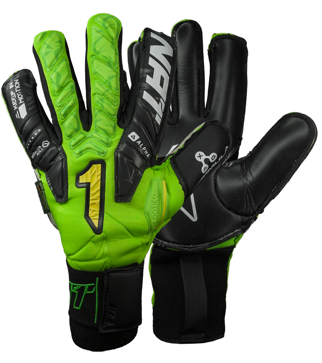 Guantes de portero de futbol Vengador Alpha Premium Verde 0