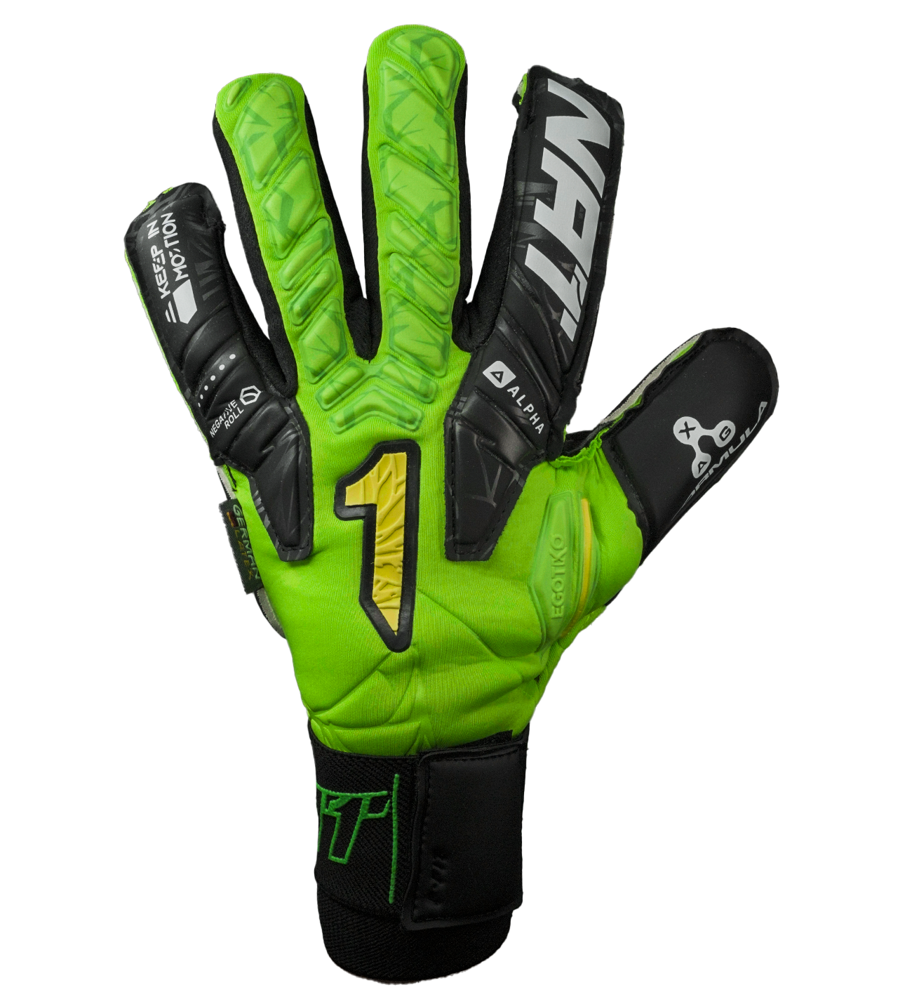 Guantes de portero de futbol Vengador Alpha Premium Verde 3