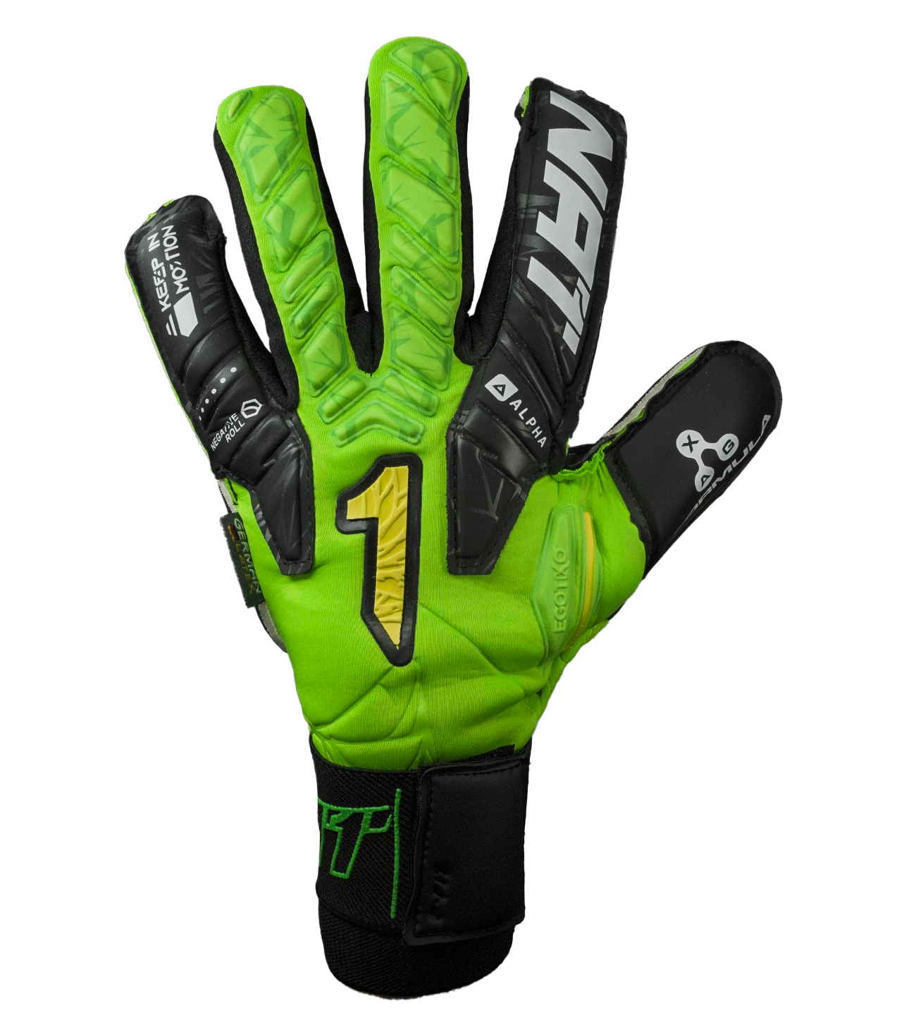 Guantes de portero de futbol Vengador Alpha Premium Verde 3