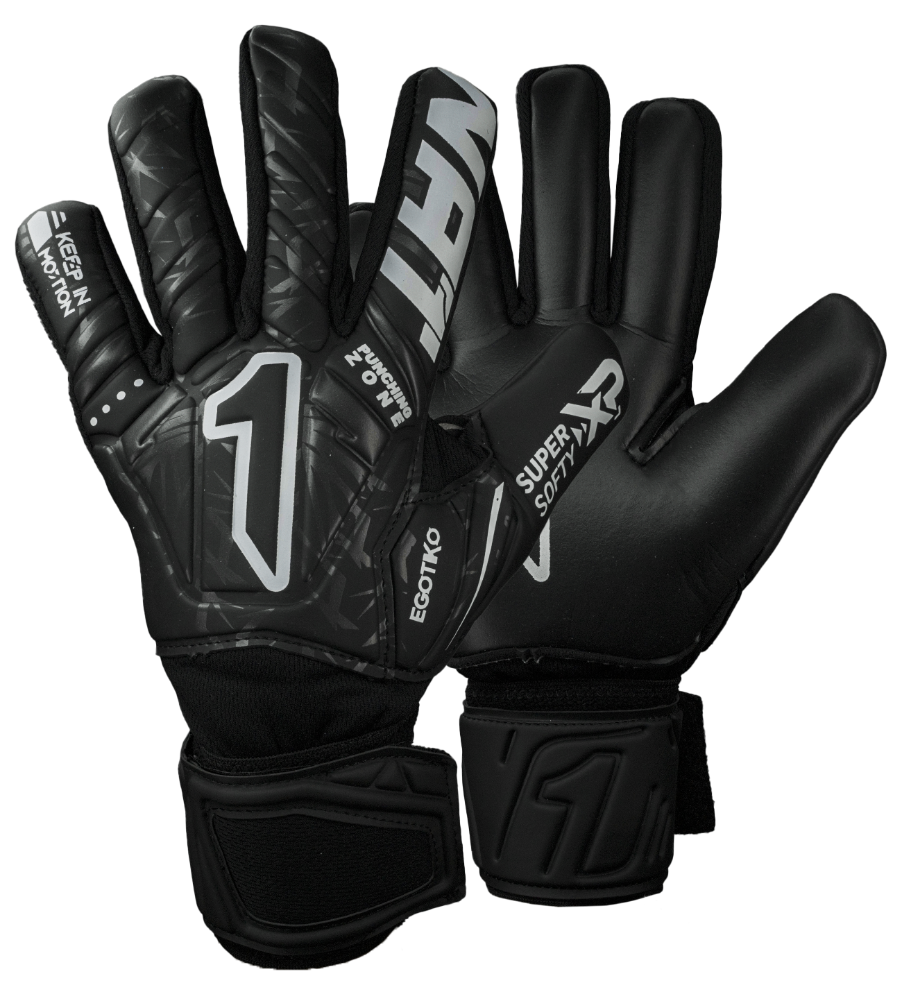 Guantes de portero de futbol Egotiko Vengador Prime Negro 0