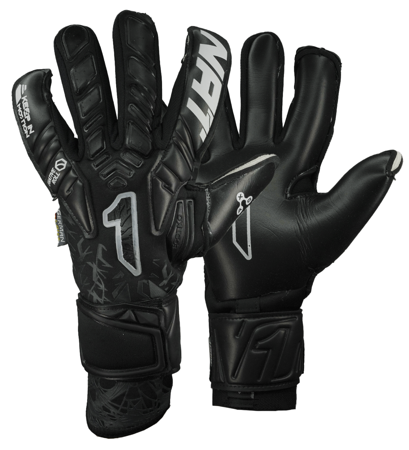 Guantes de portero de futbol Vengador Pro Negro 0