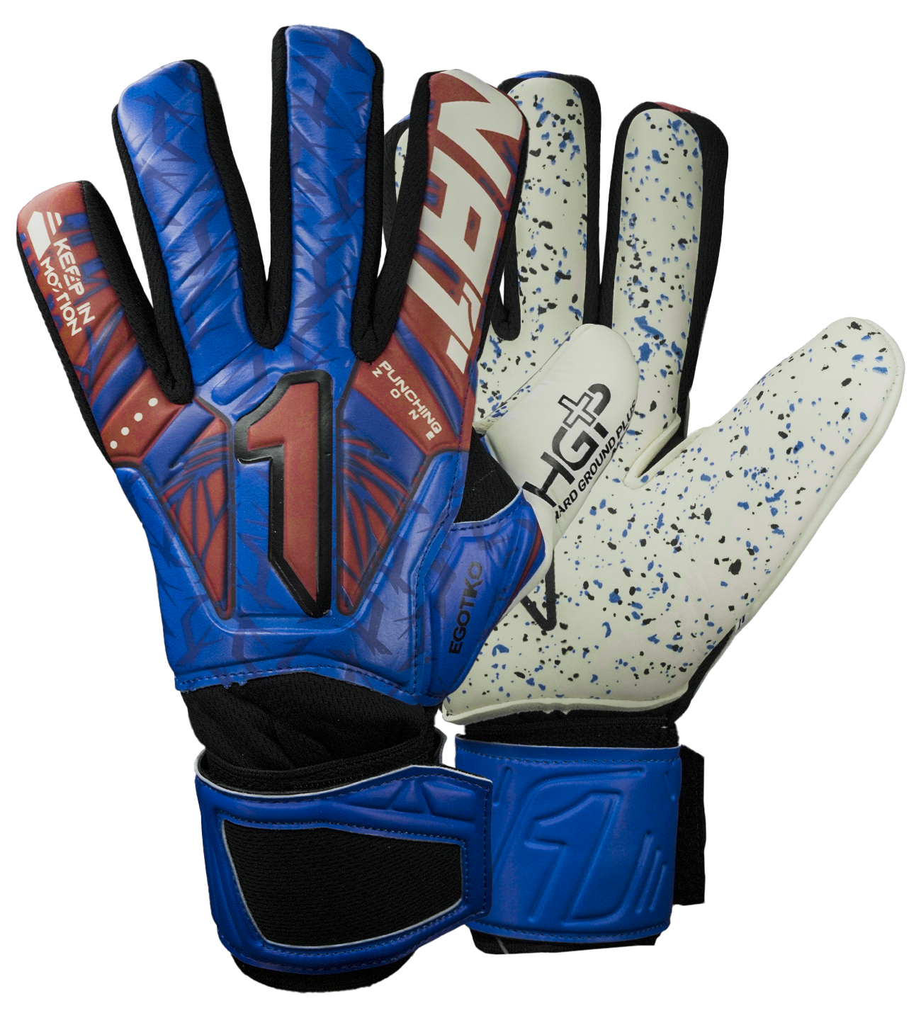 Guantes de portero de futbol Egotiko Vengador Turf Azul 0