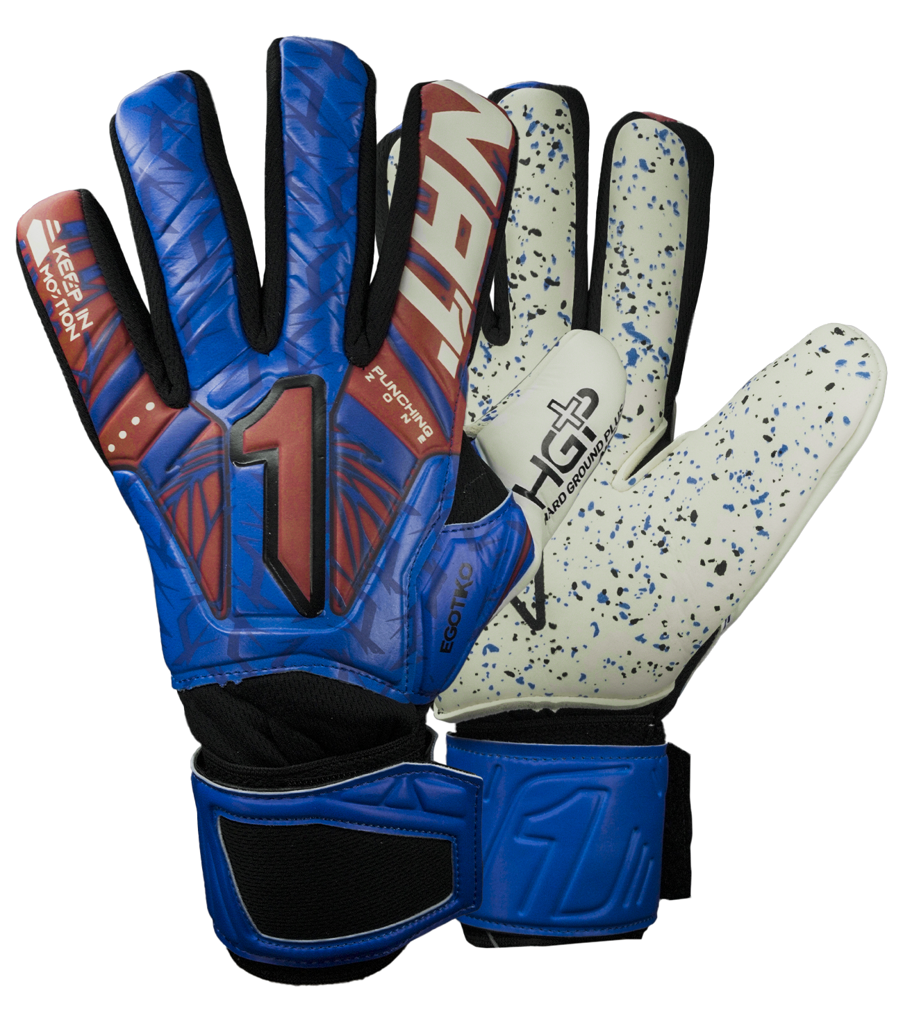 Guantes de portero de futbol Egotiko Vengador Turf Azul 0