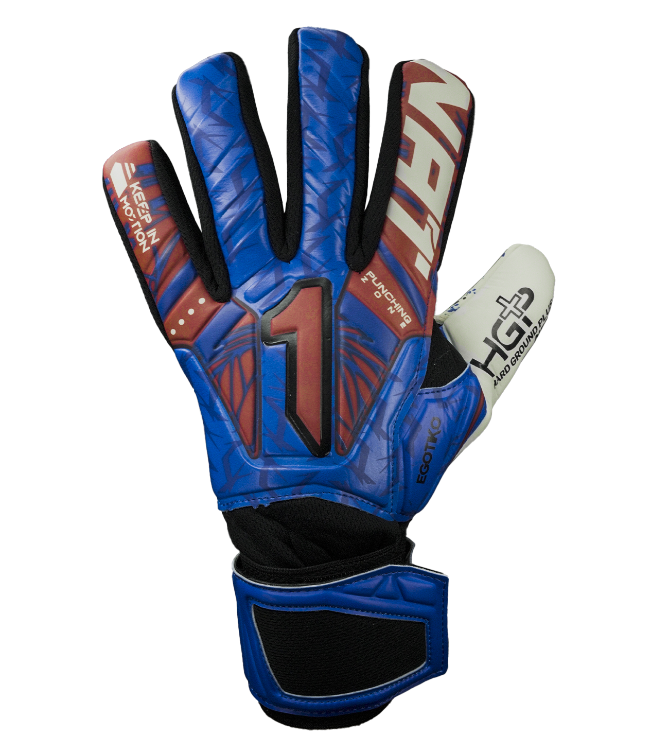 Guantes de portero de futbol Egotiko Vengador Turf Azul 3