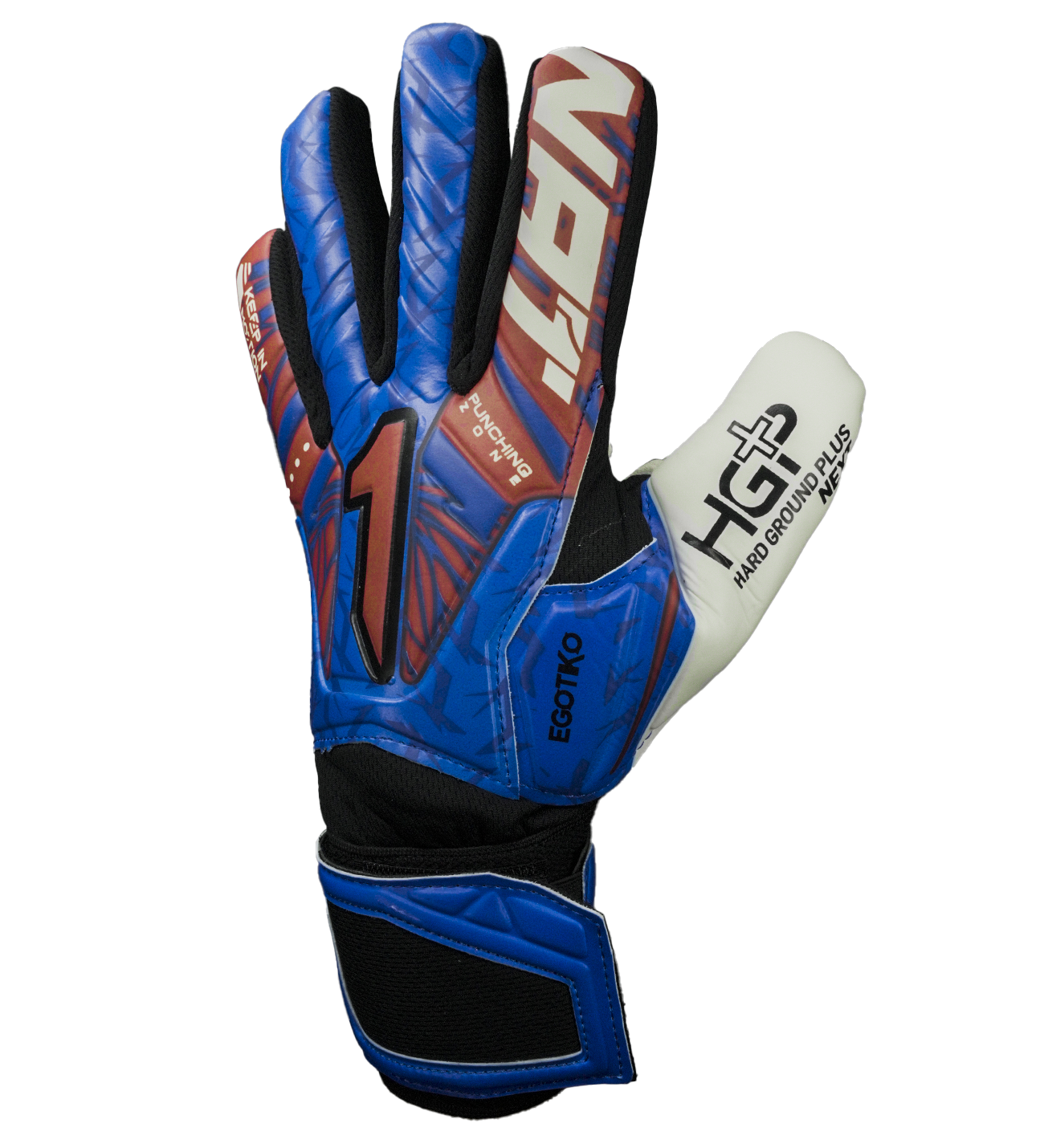 Guantes de portero de futbol Egotiko Vengador Turf Azul 2