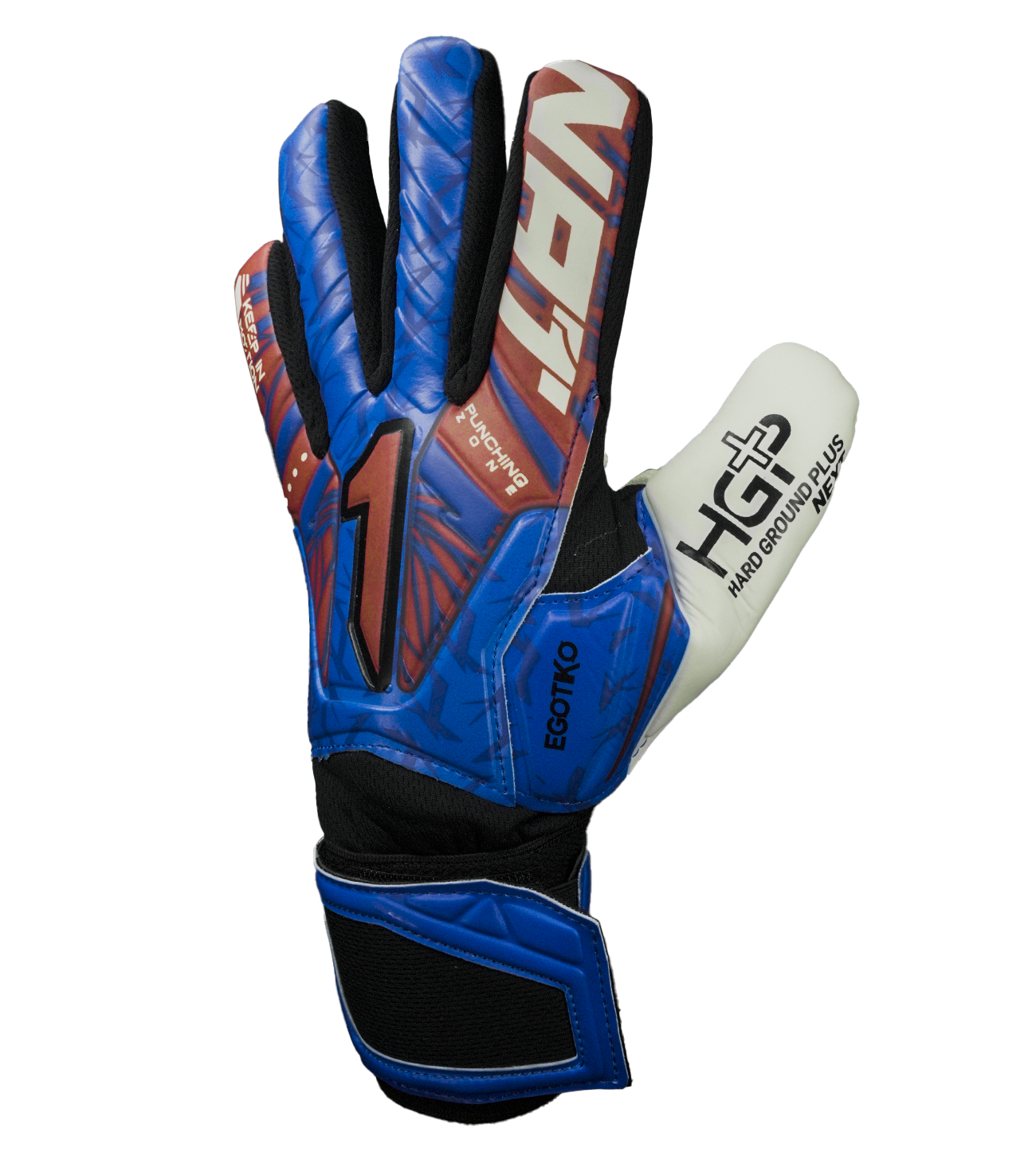 Guantes de portero de futbol Egotiko Vengador Turf Azul 2