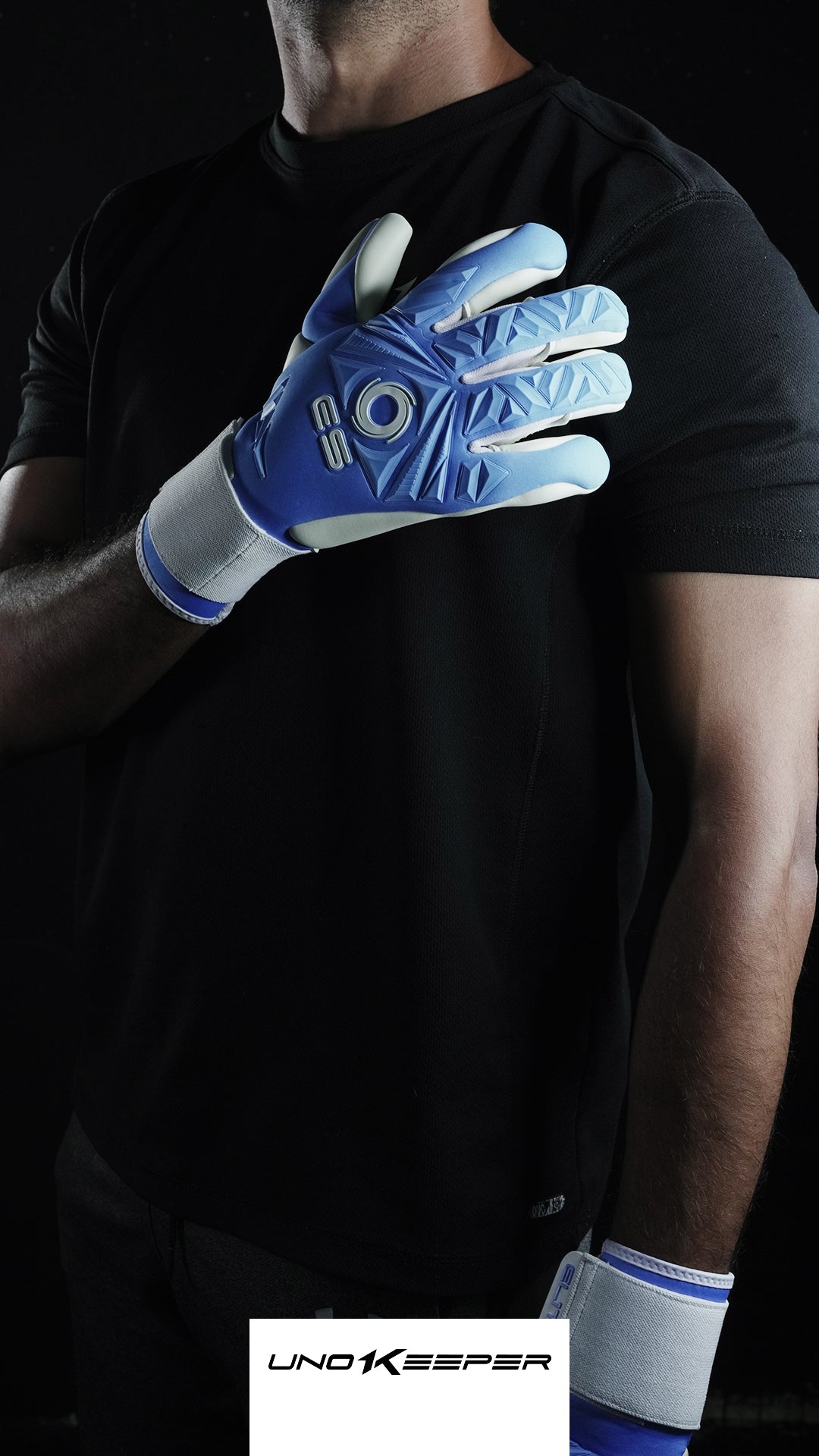 guantes de portero de futbol elite sport combi azul