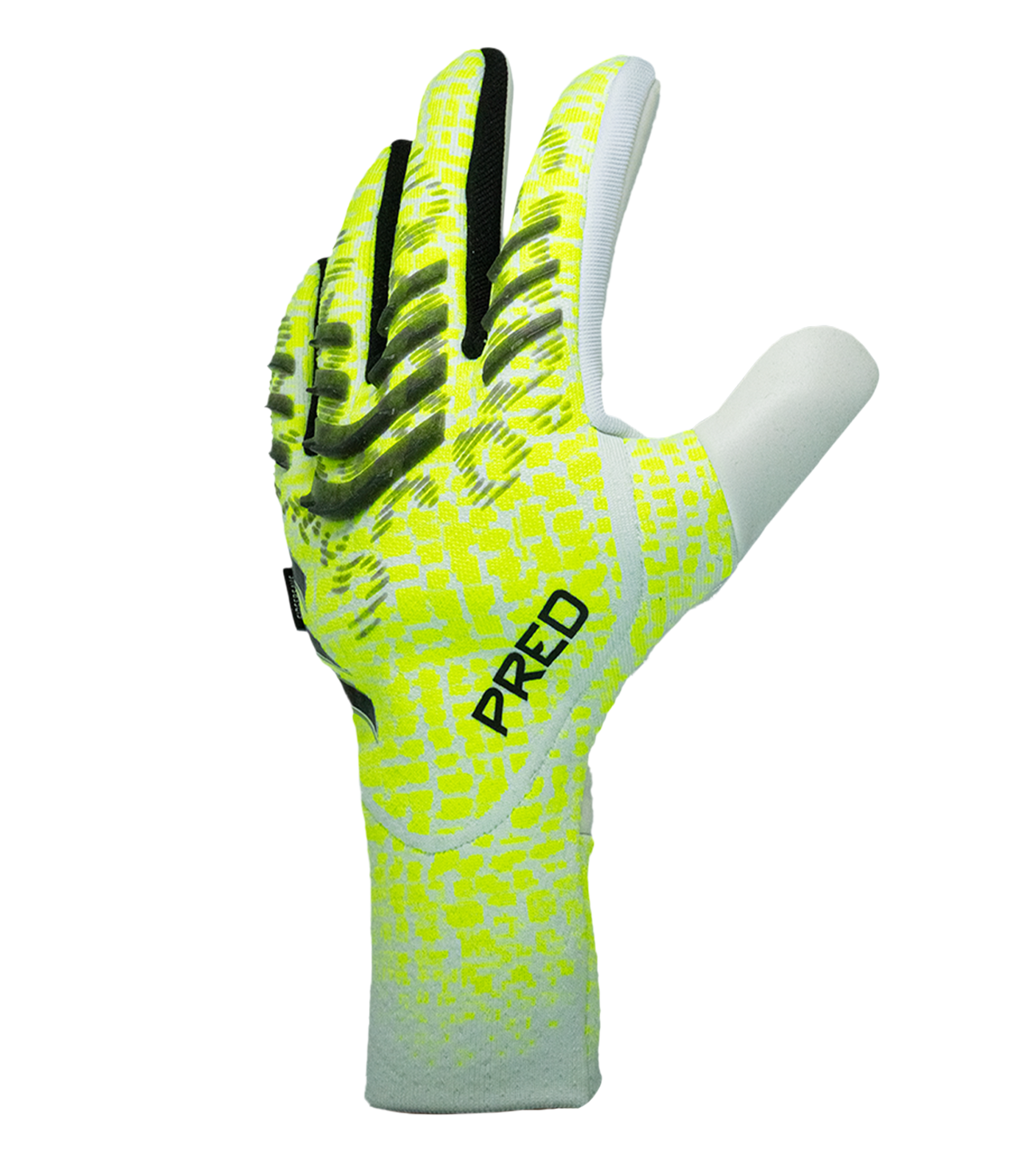 Guantes de portero de fútbol Adidas Predator Pro FS – con varillas FingerSave para protección, látex URG 2.0 de agarre profesional, corte negativo para control preciso y diseño sin correa de ajuste firme. Disponibles en UnoKeeper.