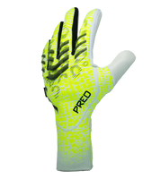 Guantes de portero de fútbol Adidas Predator Pro FS – con varillas FingerSave para protección, látex URG 2.0 de agarre profesional, corte negativo para control preciso y diseño sin correa de ajuste firme. Disponibles en UnoKeeper.
