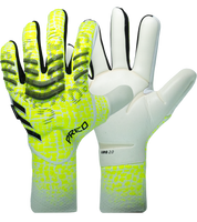Guantes de portero de fútbol Adidas Predator Pro FS – con varillas FingerSave para protección, látex URG 2.0 de agarre profesional, corte negativo para control preciso y diseño sin correa de ajuste firme. Disponibles en UnoKeeper.