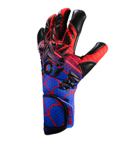 Guantes de portero de futbol Elite Sport SPIN, palma Centum+ de alto agarre, corte SpeedCut ajustado, dorso de neopreno con refuerzos, cierre elástico tipo segunda piel y diseño profesional para césped natural o sintético unokeeper azul y rojo spiderman.