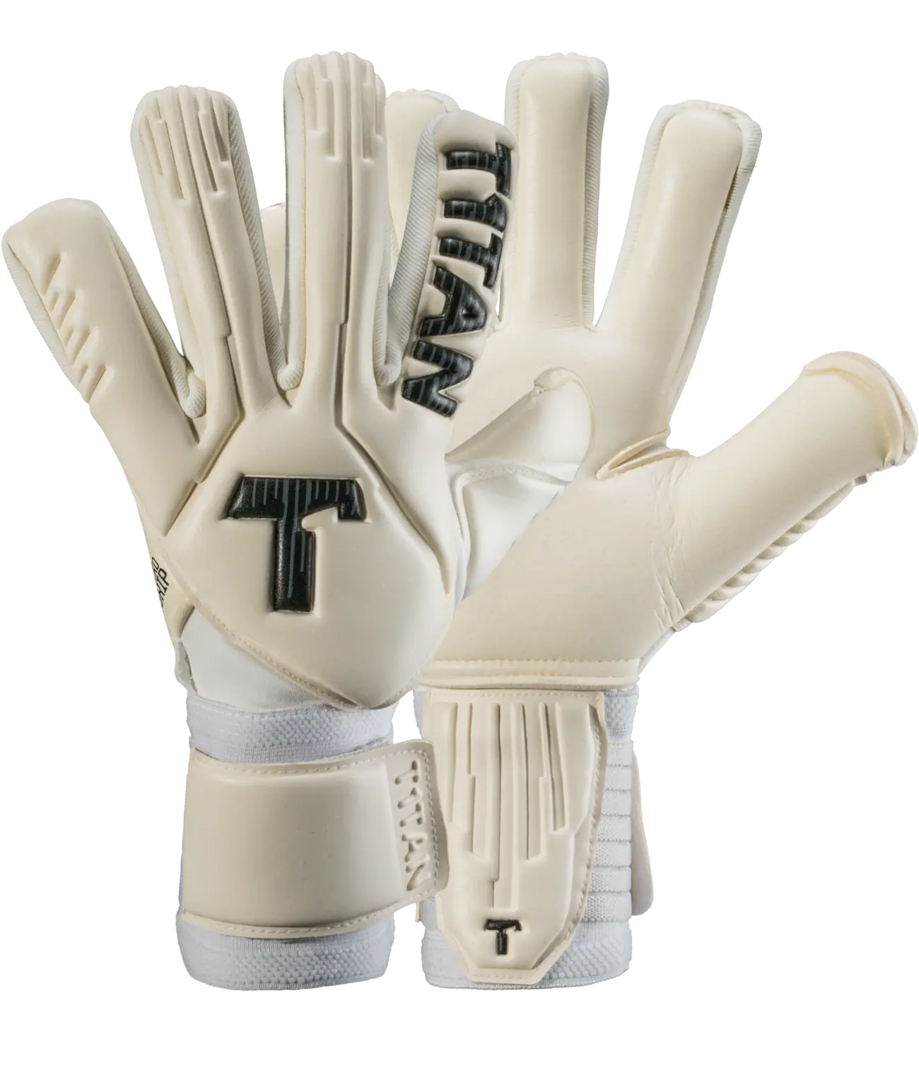 Guantes de portero T1TAN Legend 1.0 White-Out blanco — par completo | UnoKeeper