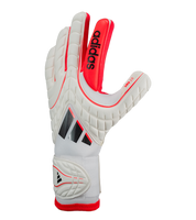 Guantes de portero Adidas Copa GL Pro con palma URG 2.0 de alto agarre, tecnología TipGrip para mayor control del balón, ajuste cómodo con correa elástica y diseño profesional White / Lucid Red ideales para máxima precisión, seguridad y rendimiento en cada partido.