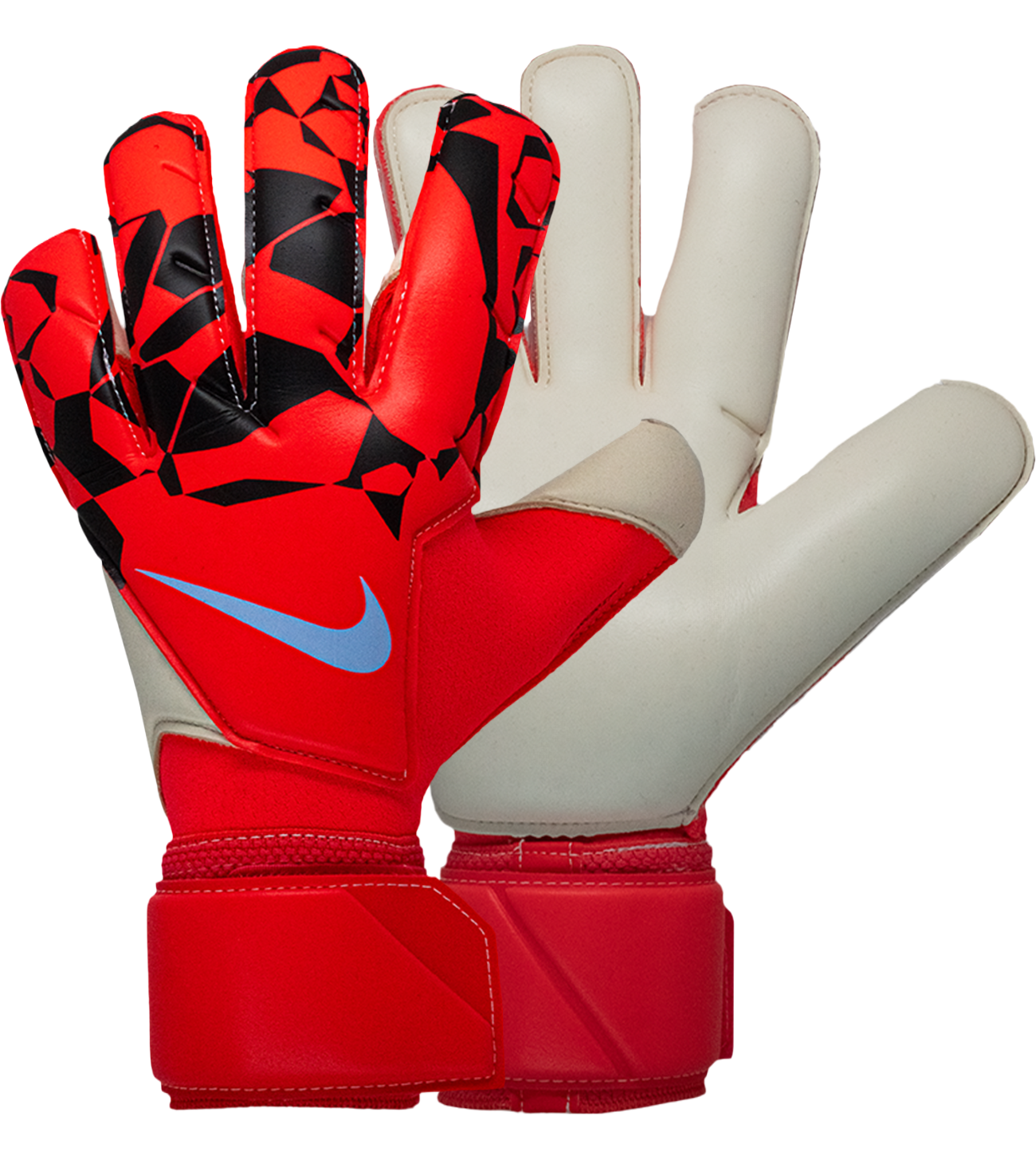 Guantes de portero Nike Mercurial Vapor Grip 3 con palma Contact de látex alemán, corte Flat con tecnología Grip3, dorso de látex natural con mesh transpirable y muñequera ajustable. Máximo agarre y control profesional.