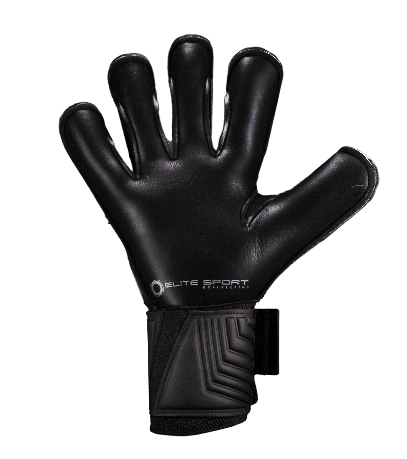 Guantes de portero de futbol Elite Sport Azteca Negro Dorado con palma de látex alemán ES-V, corte NRoll de ajuste ceñido, dorso reforzado con espuma, varillas removibles en los dedos y cierre elástico de 5 cm para soporte total unokeeper.
