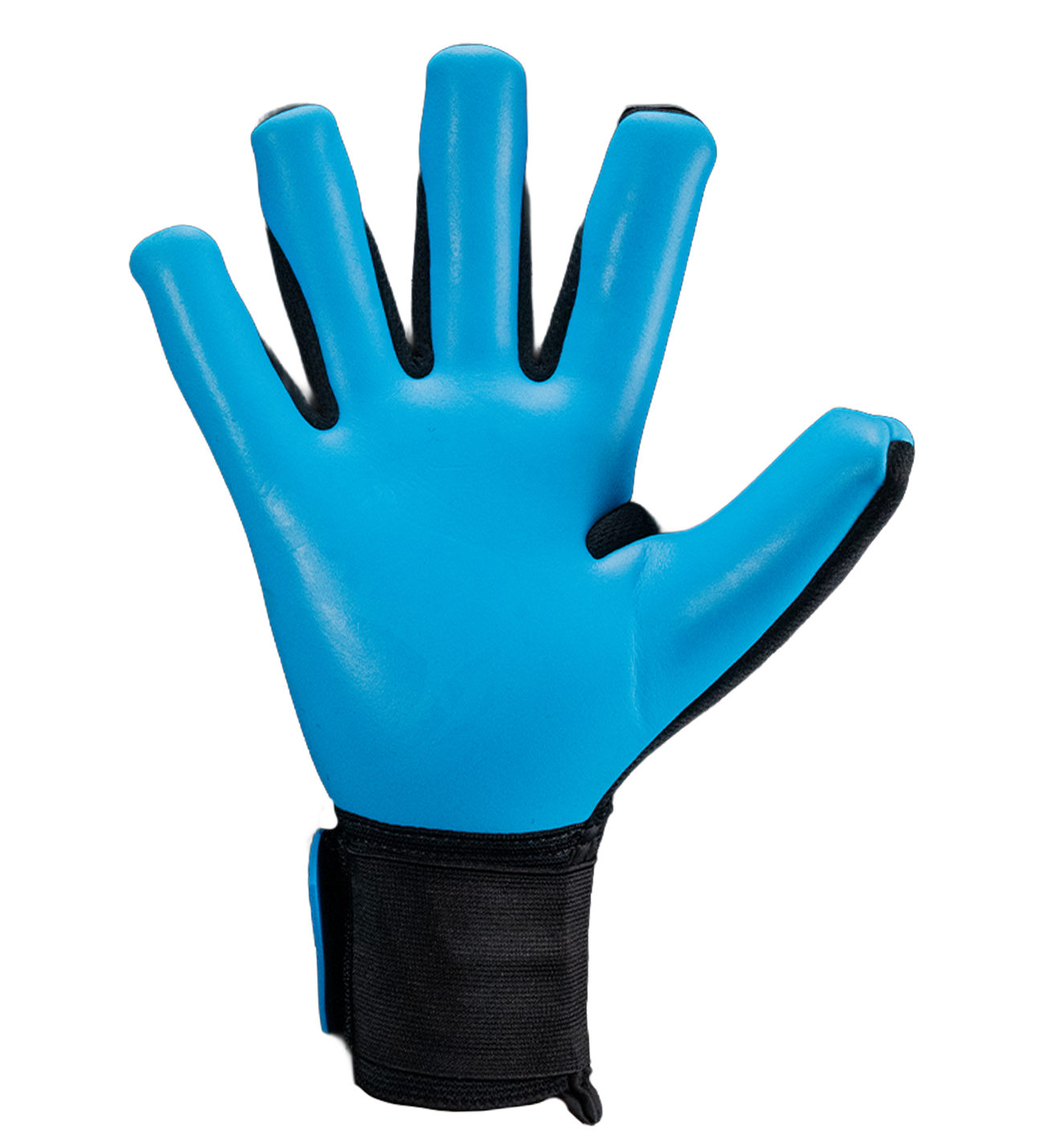 Aqua Blue con palma Aqua de alto agarre en mojado, corte Negative Evolution para ajuste tipo segunda piel, dorso Freegel flexible y cierre elástico seguro. Máximo control y rendimiento profesional en cualquier condición.