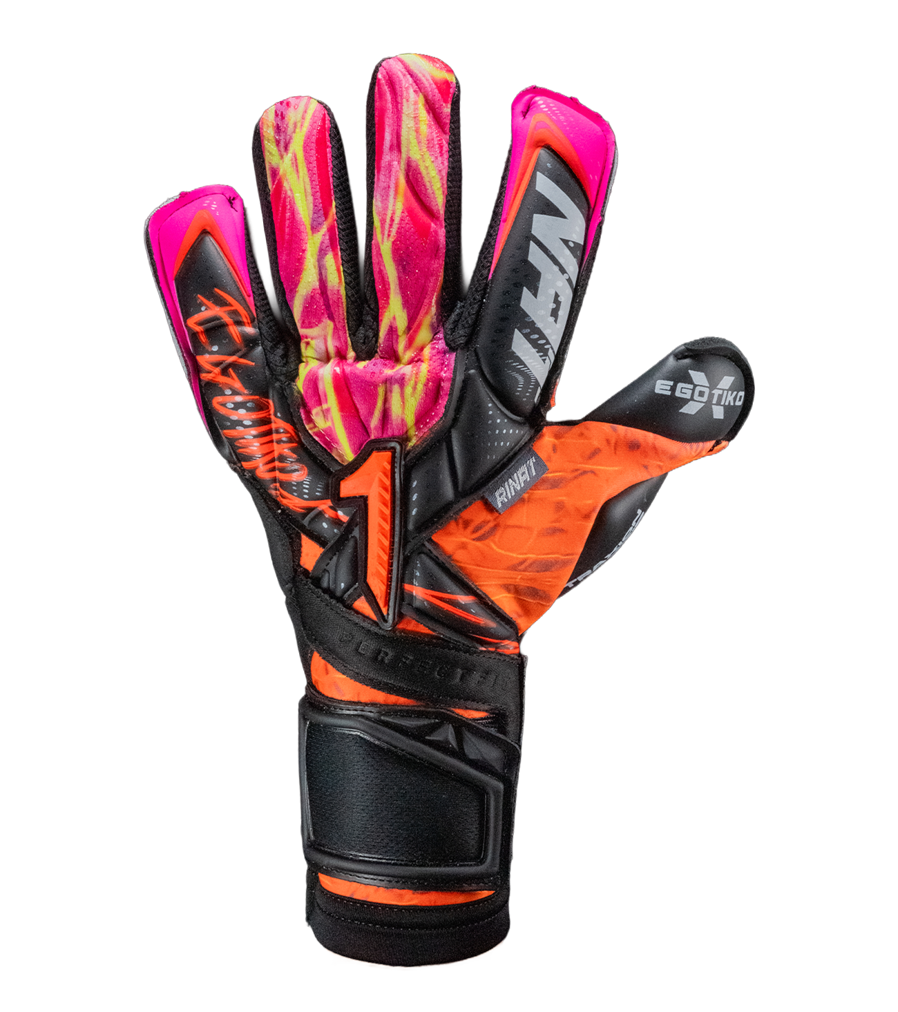Magenta con palma TRAXION de alto rendimiento, corte EVO Cut negativo y dorso flexible. Cierre ajustable para máxima comodidad y control profesional en cualquier condición.