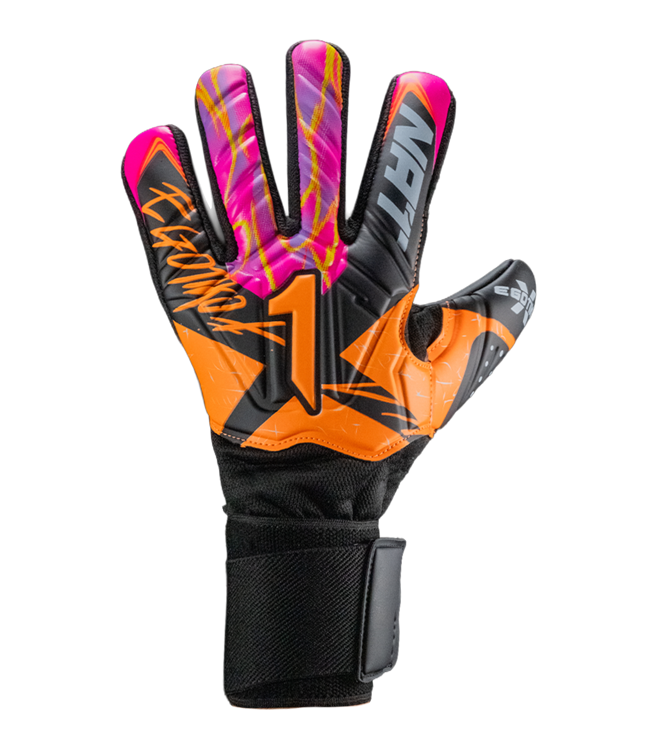 Magenta con palma Gecko Grip resistente para césped abrasivo, corte negativo para ajuste ceñido, dorso transpirable y cierre elástico reforzado. Ideal para porteros que inician en la portería.