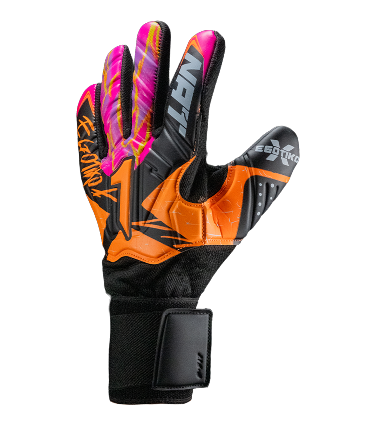 Magenta con palma Gecko Grip resistente para césped abrasivo, corte negativo para ajuste ceñido, dorso transpirable y cierre elástico reforzado. Ideal para porteros que inician en la portería.