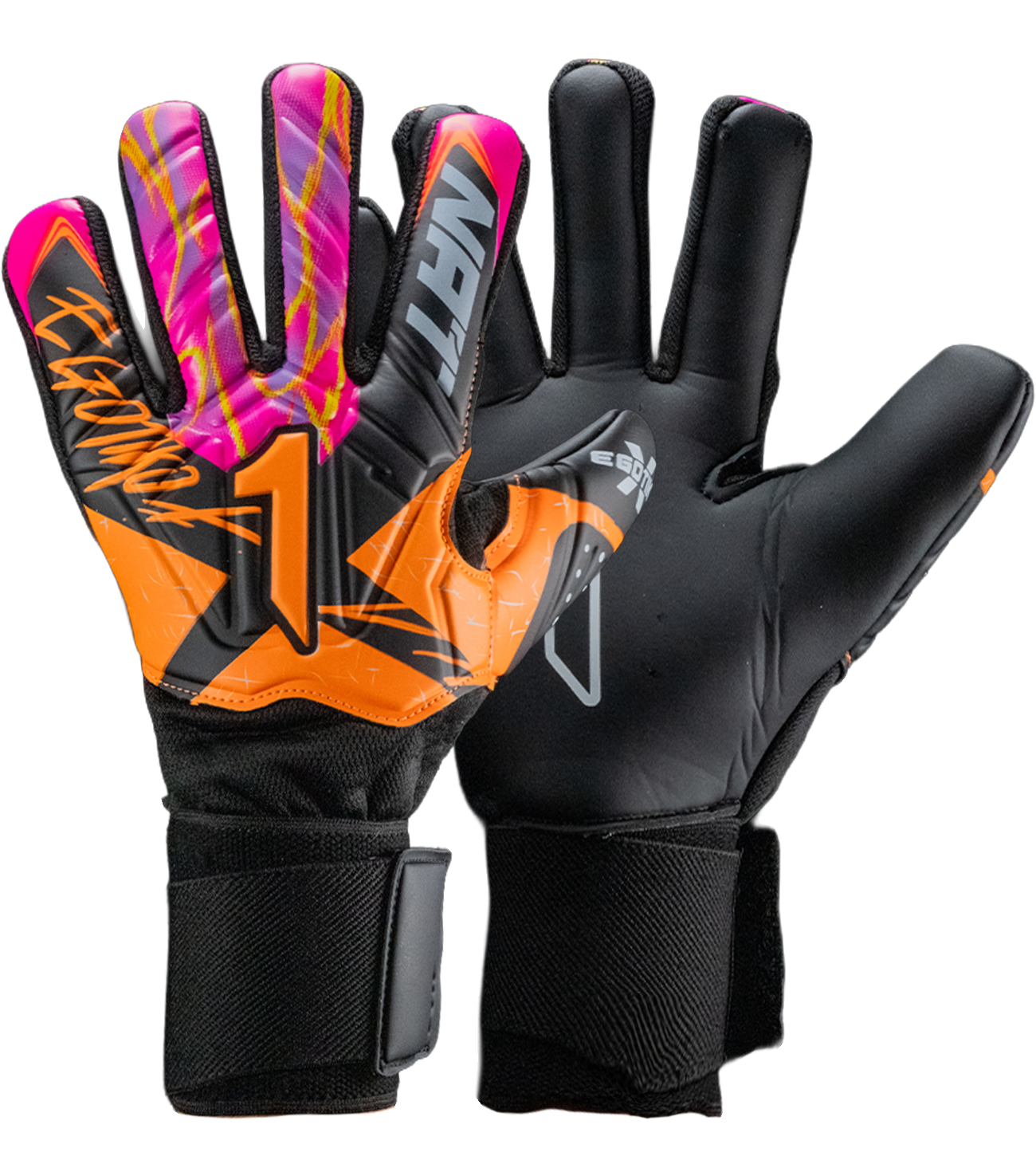 Magenta con palma Gecko Grip resistente para césped abrasivo, corte negativo para ajuste ceñido, dorso transpirable y cierre elástico reforzado. Ideal para porteros que inician en la portería.