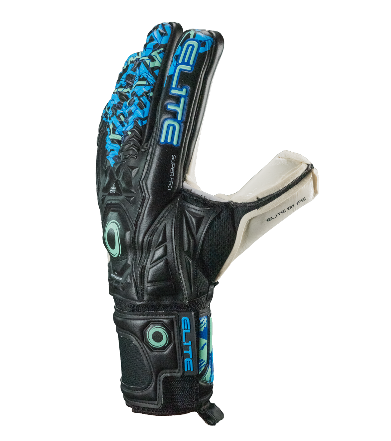 Guantes de portero Elite Supreme N Black con palma Ultra GTech de 4 mm para máximo agarre y control, corte negativo AVM™, dorso BGS Shock Zone y Air Ventilation, varillas removibles en los dedos y cierre elástico 360°. Estabilidad y seguridad, cualquier condición climática.