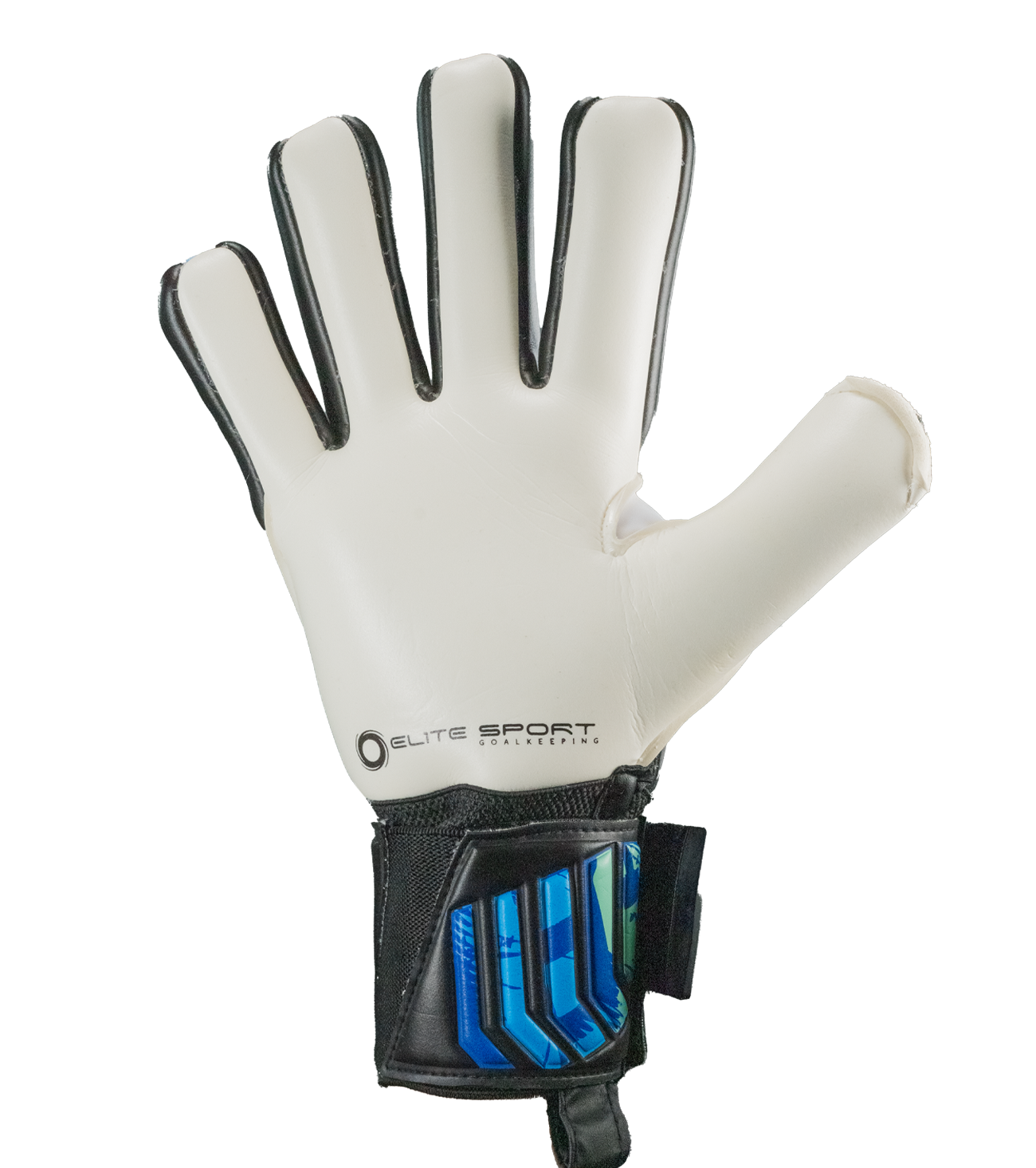 Guantes de portero Elite Supreme N Black con palma Ultra GTech de 4 mm para máximo agarre y control, corte negativo AVM™, dorso BGS Shock Zone y Air Ventilation, varillas removibles en los dedos y cierre elástico 360°. Estabilidad y seguridad, cualquier condición climática.