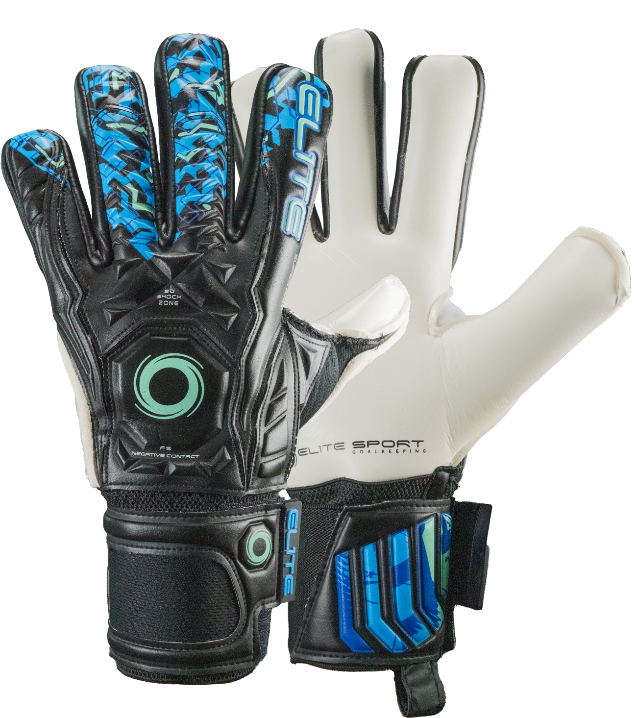 Guantes de portero Elite Supreme N Black con palma Ultra GTech de 4 mm para máximo agarre y control, corte negativo AVM™, dorso BGS Shock Zone y Air Ventilation, varillas removibles en los dedos y cierre elástico 360°. Estabilidad y seguridad, cualquier condición climática.