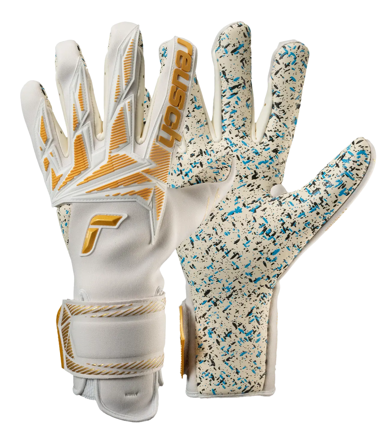 Guantes de portero Reusch Unai World Champion Glove blanco/dorado — par completo | UnoKeeper