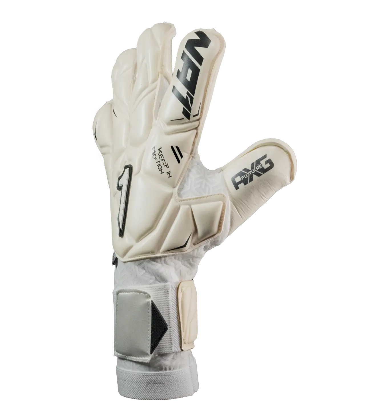 Guantes de portero Rinat Santoloco Pro blanco — vista lateral | UnoKeeper