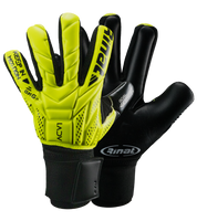 Guantes de portero Rinat ACV1 Semi con palma Super Softy XP de excelente agarre y resistencia, corte negativo para ajuste preciso y mayor control del balón, dorso flexible y cierre elástico que brinda estabilidad y comodidad en cualquier condición.
