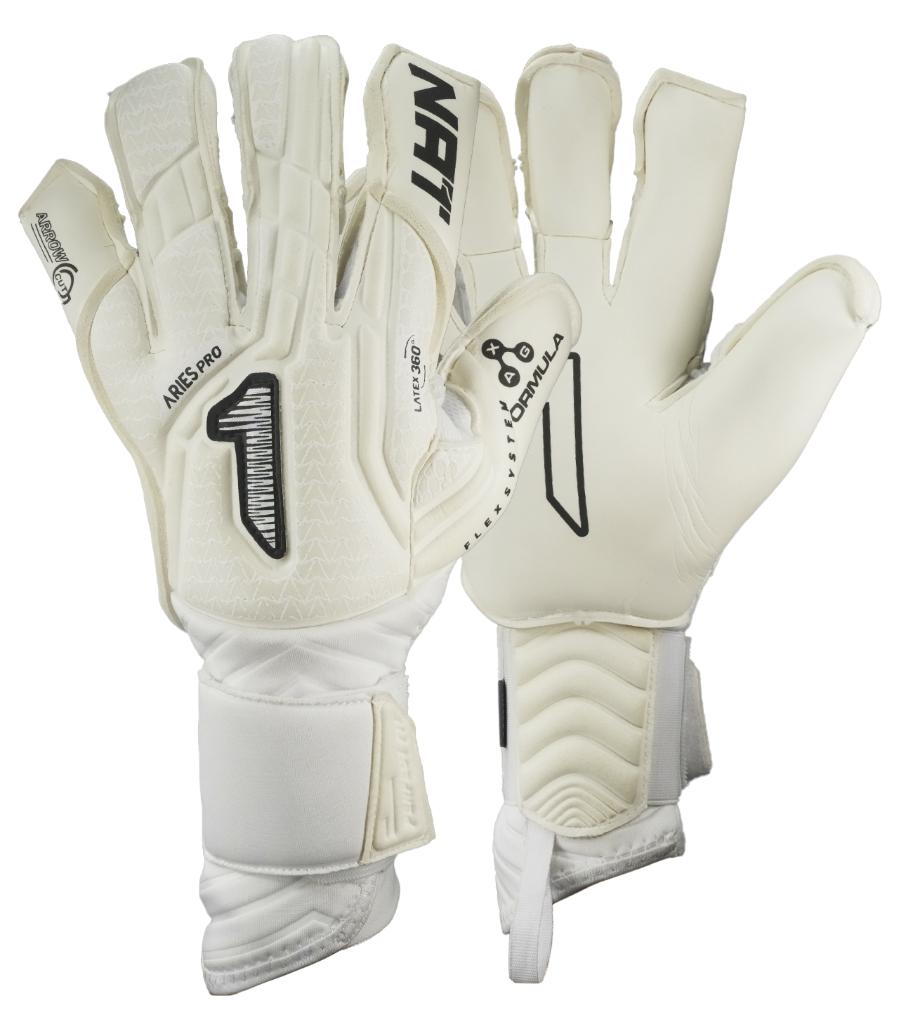Kit Manos Seguras: guantes de portero Aries Nemesis Pro White con látex AXG