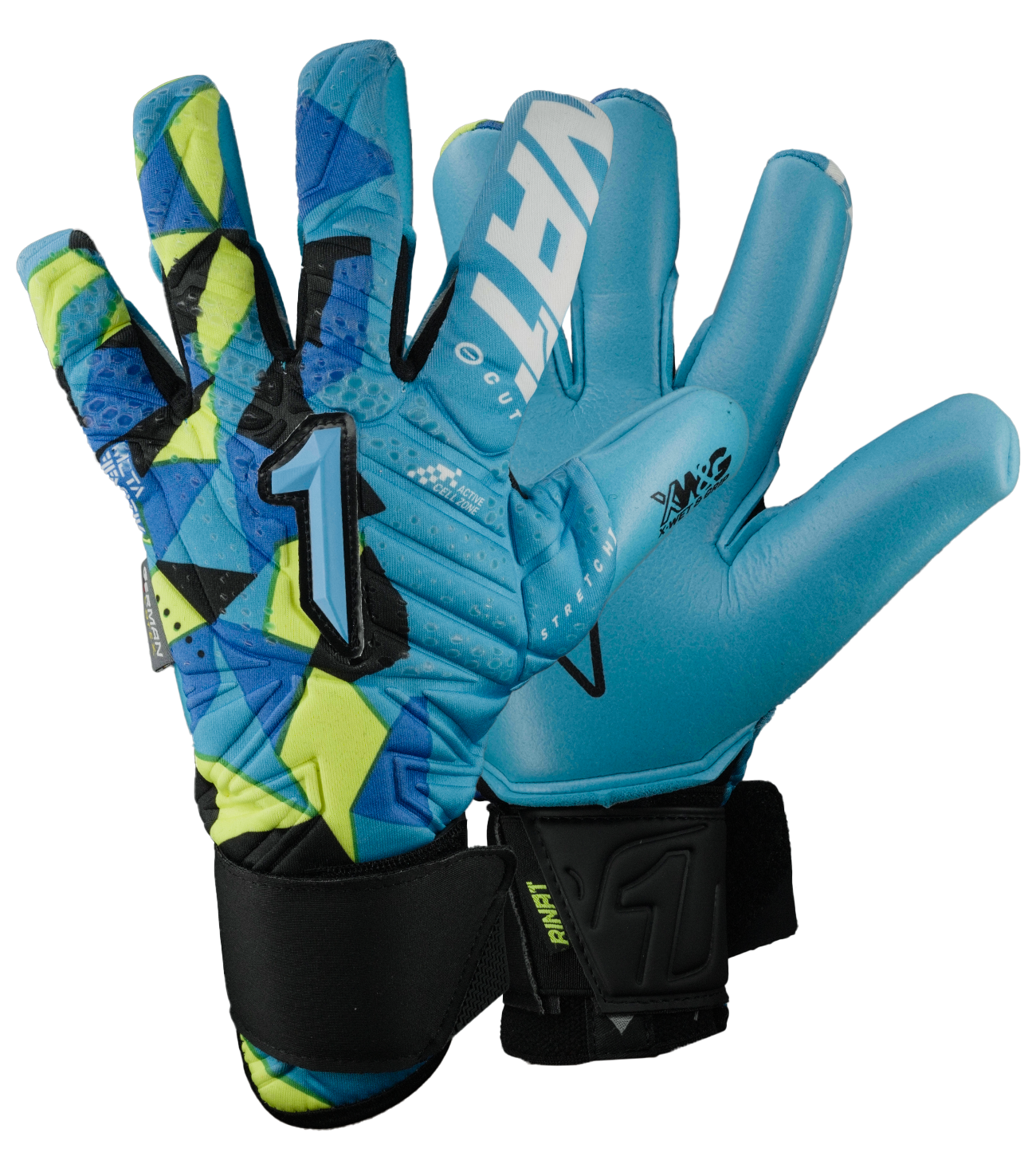 Guantes de portero de futbol Meta Tactik Alpha Azul 0