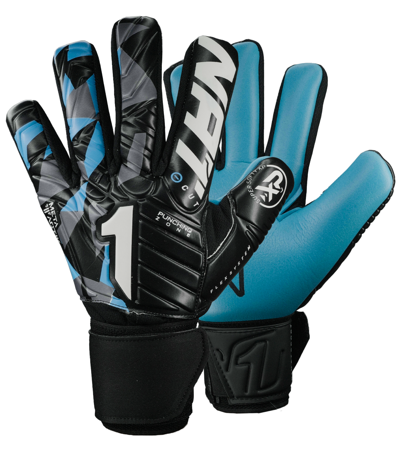 Guantes de portero de futbol Meta Tactik GK Semi Negro 0