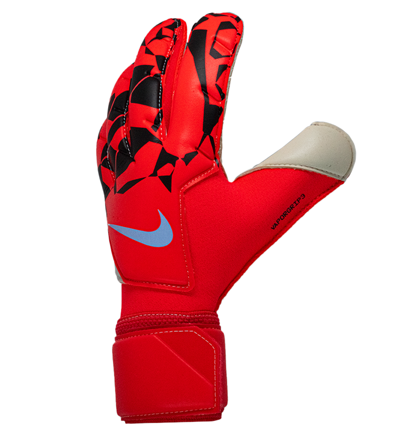 Guantes de portero de fútbol Nike Mercurial Vapor Grip 3 – corte Flat con tecnología Grip3 para control superior, palma de látex Contact, dorso transpirable y cierre elástico seguro. Rendimiento profesional y estilo Mad Voltage Pack. Disponibles en UnoKeeper.