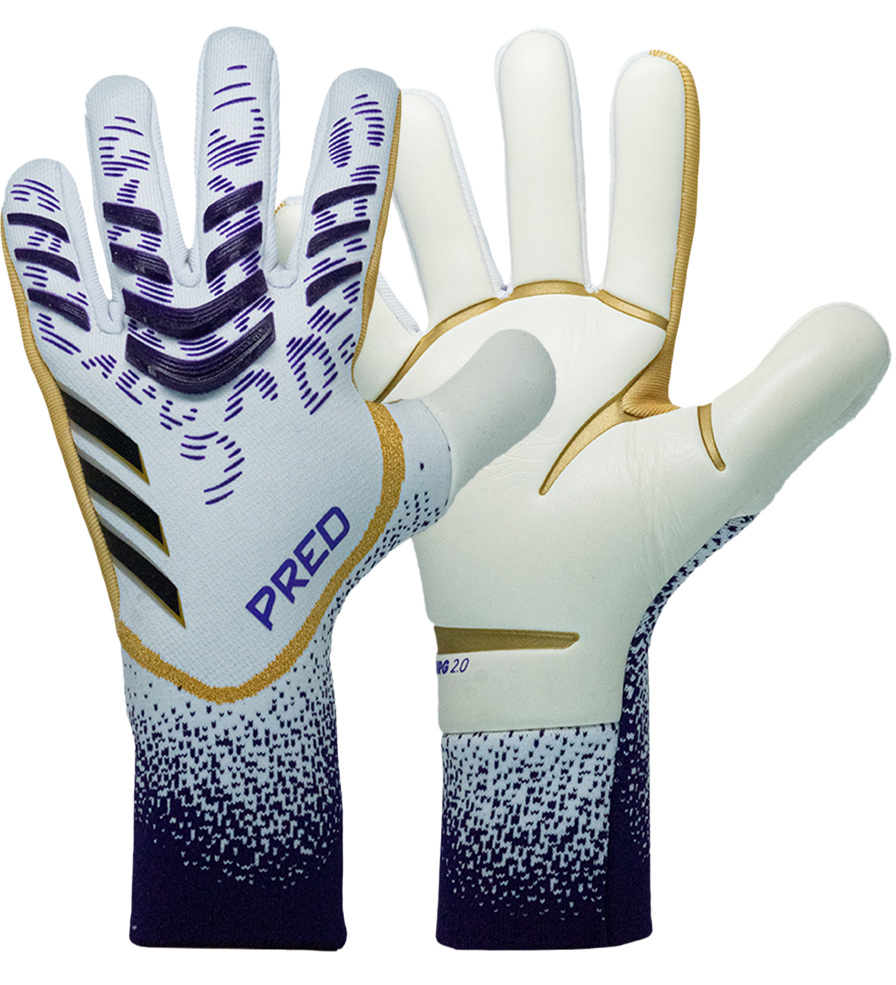 Guantes de portero de fútbol Adidas Predator Pro Hybrid – látex URG 2.0 de máximo agarre, corte negativo ceñido, dorso con silicona HD Grip y muñequera elástica sin tira. Control, precisión y rendimiento profesional. Disponibles en UnoKeeper.