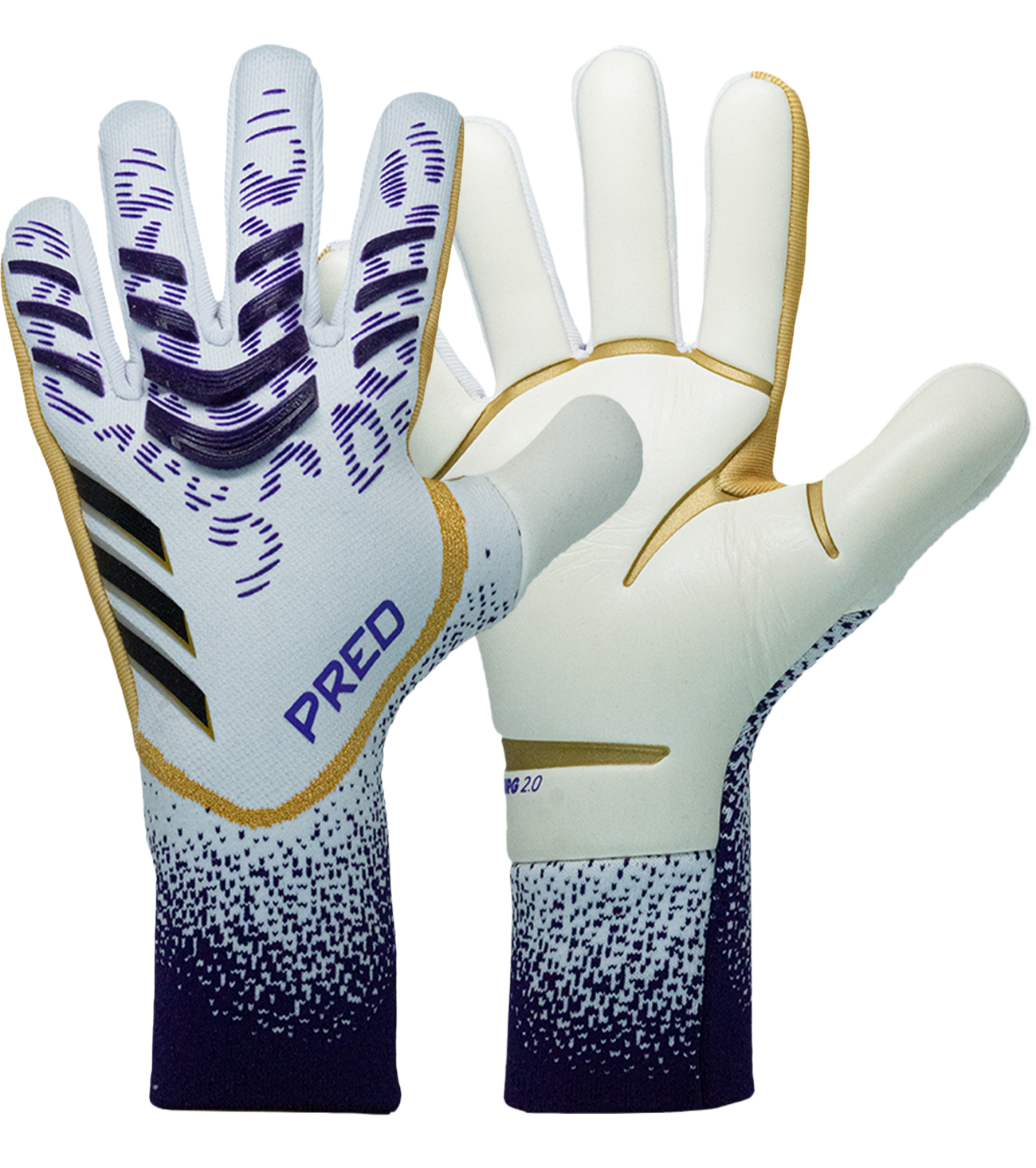 Guantes de portero de fútbol Adidas Predator Pro Hybrid – látex URG 2.0 de máximo agarre, corte negativo ceñido, dorso con silicona HD Grip y muñequera elástica sin tira. Control, precisión y rendimiento profesional. Disponibles en UnoKeeper.